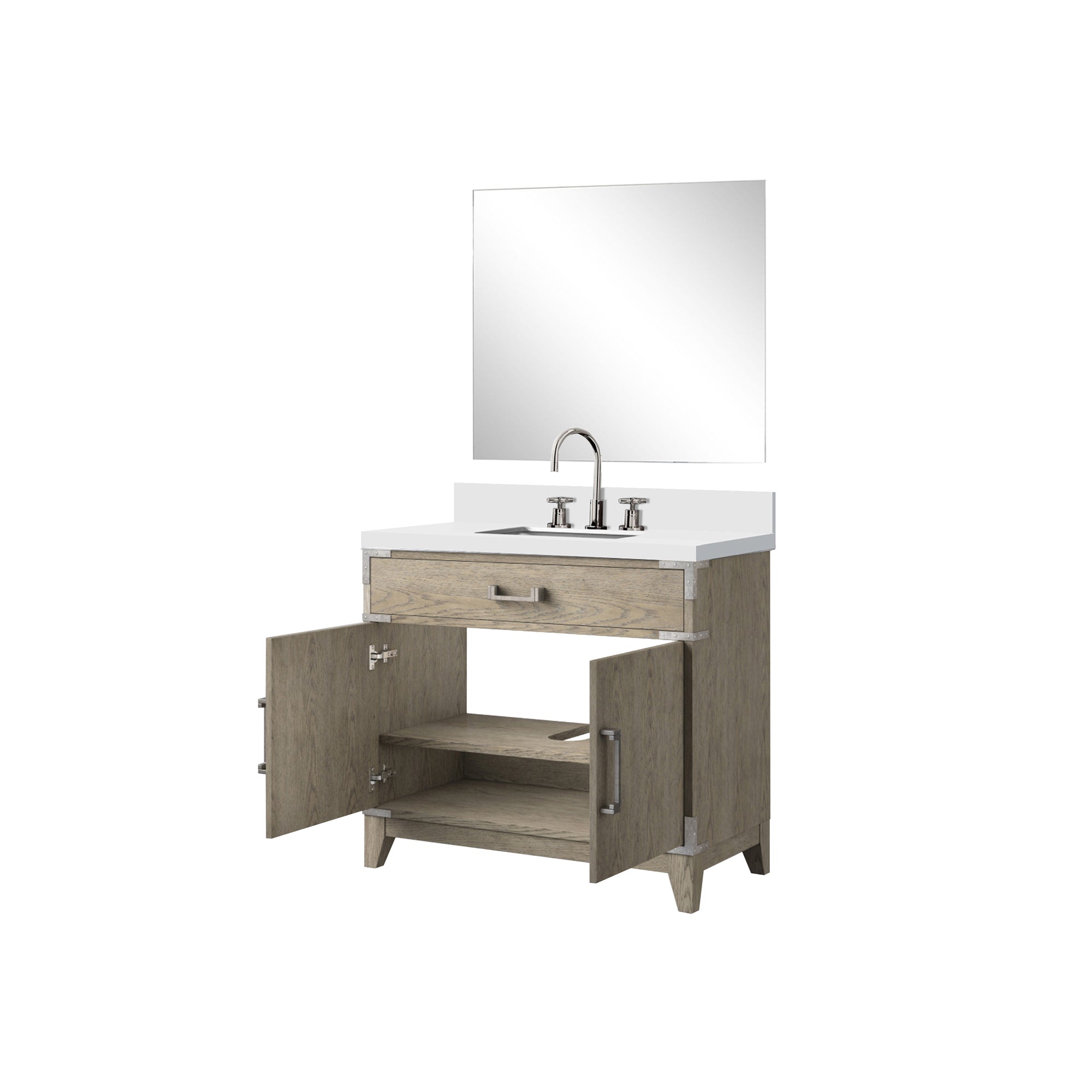 Laurel 36 in W x 22 in D Grey Oak Single Bath Vanity