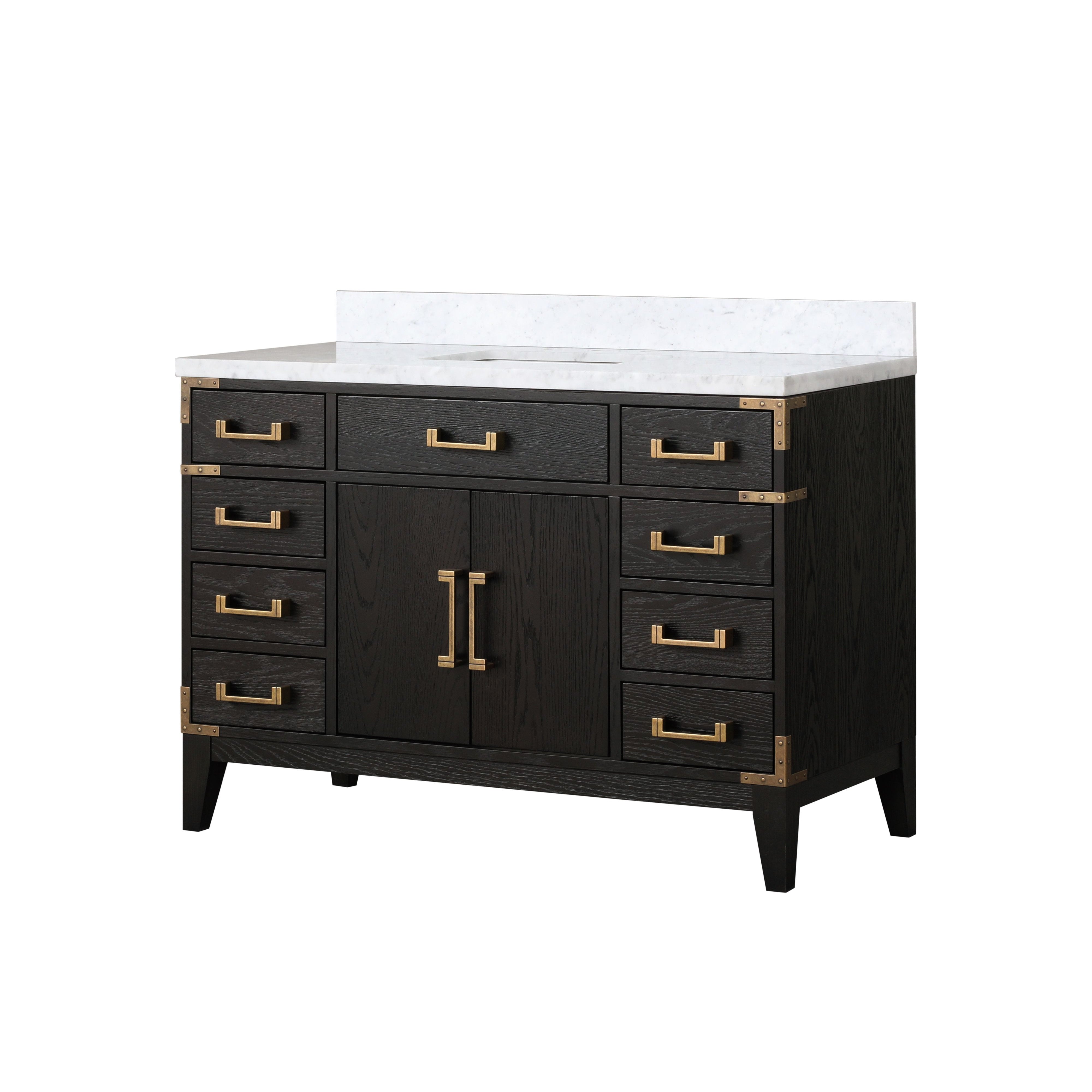 Laurel 48 in W x 22 in D Black Oak Single Bath Vanity