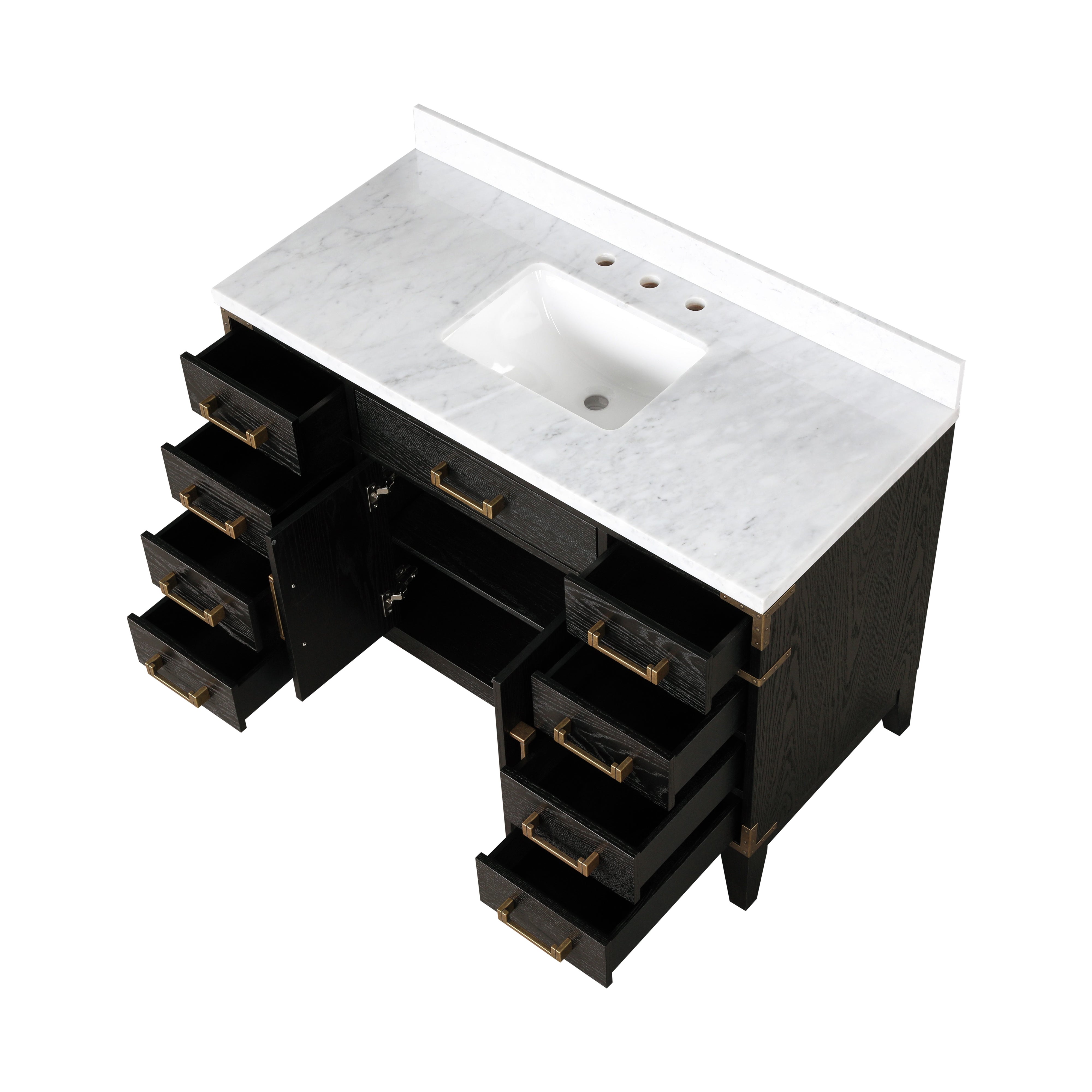 Laurel 48 in W x 22 in D Black Oak Single Bath Vanity