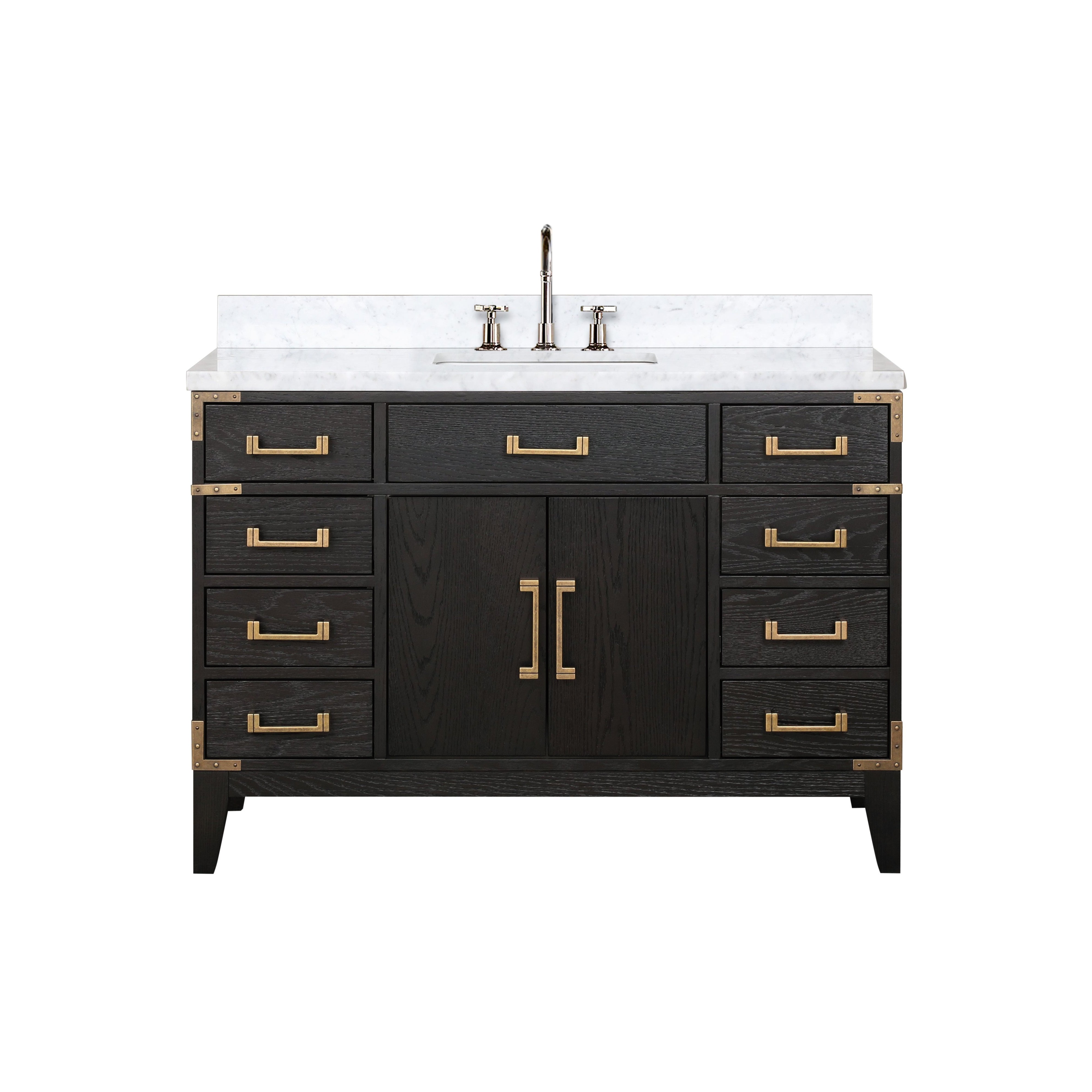 Laurel 48 in W x 22 in D Black Oak Single Bath Vanity