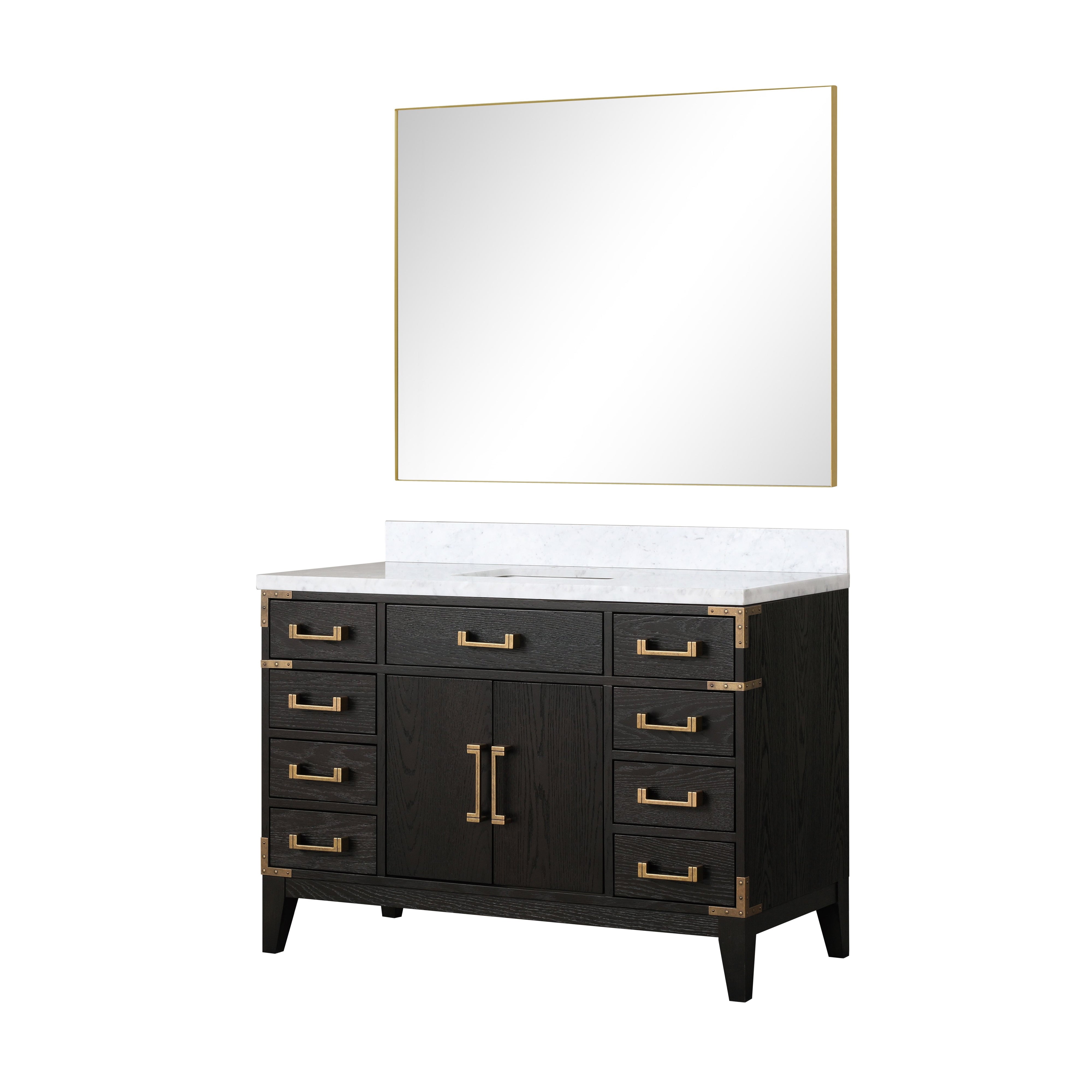 Laurel 48 in W x 22 in D Black Oak Single Bath Vanity