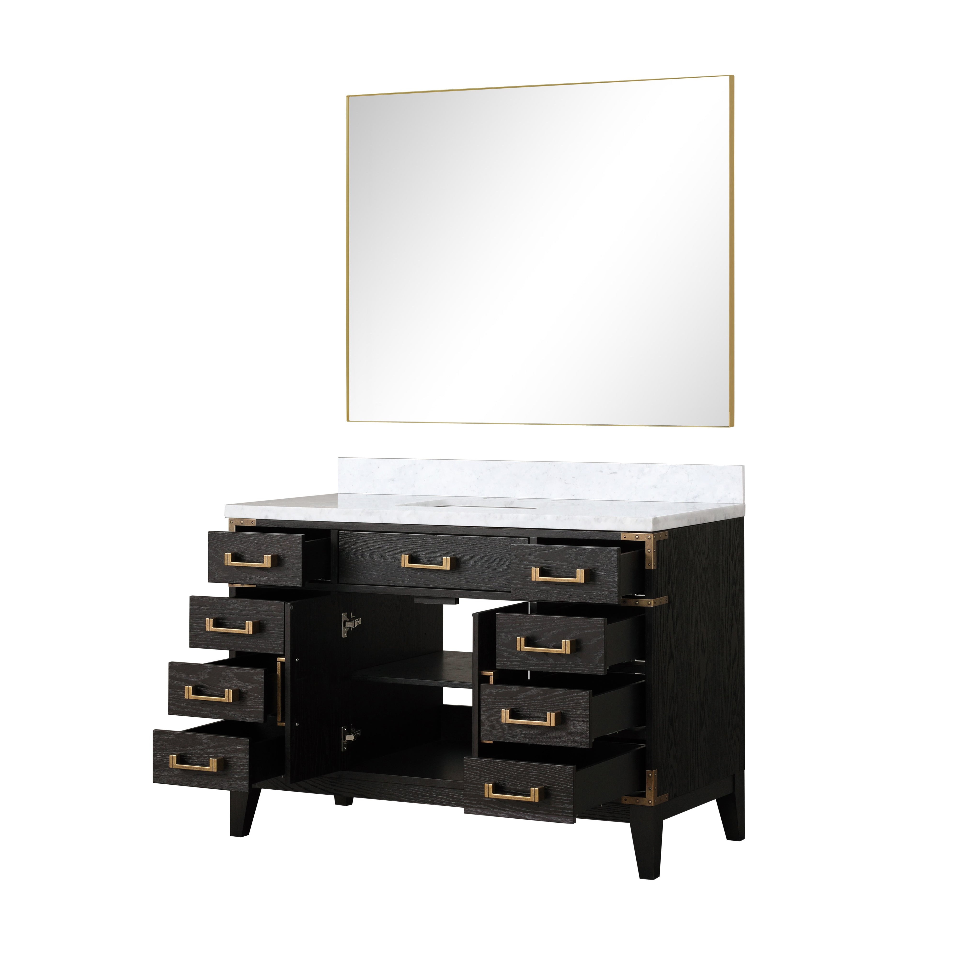 Laurel 48 in W x 22 in D Black Oak Single Bath Vanity