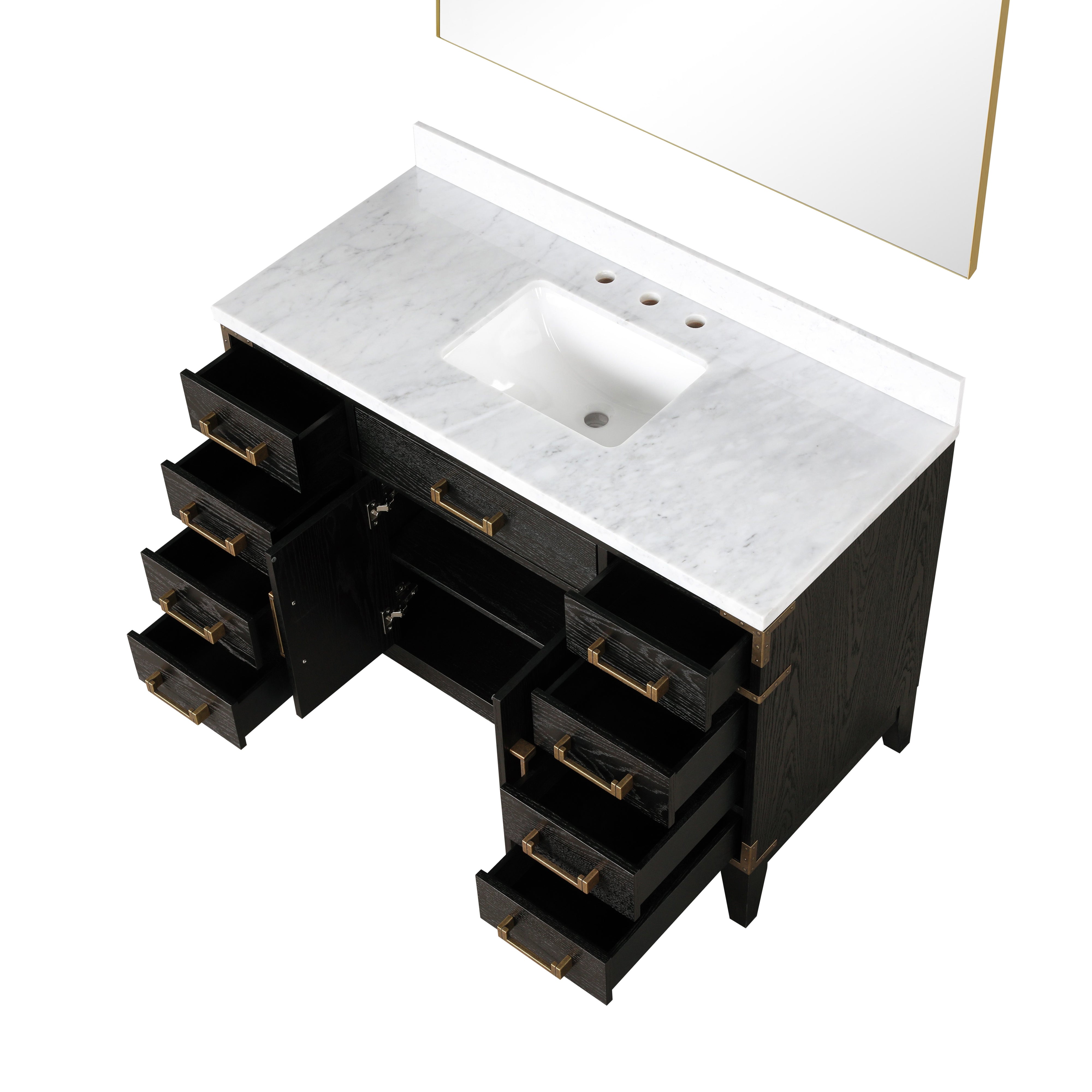 Laurel 48 in W x 22 in D Black Oak Single Bath Vanity
