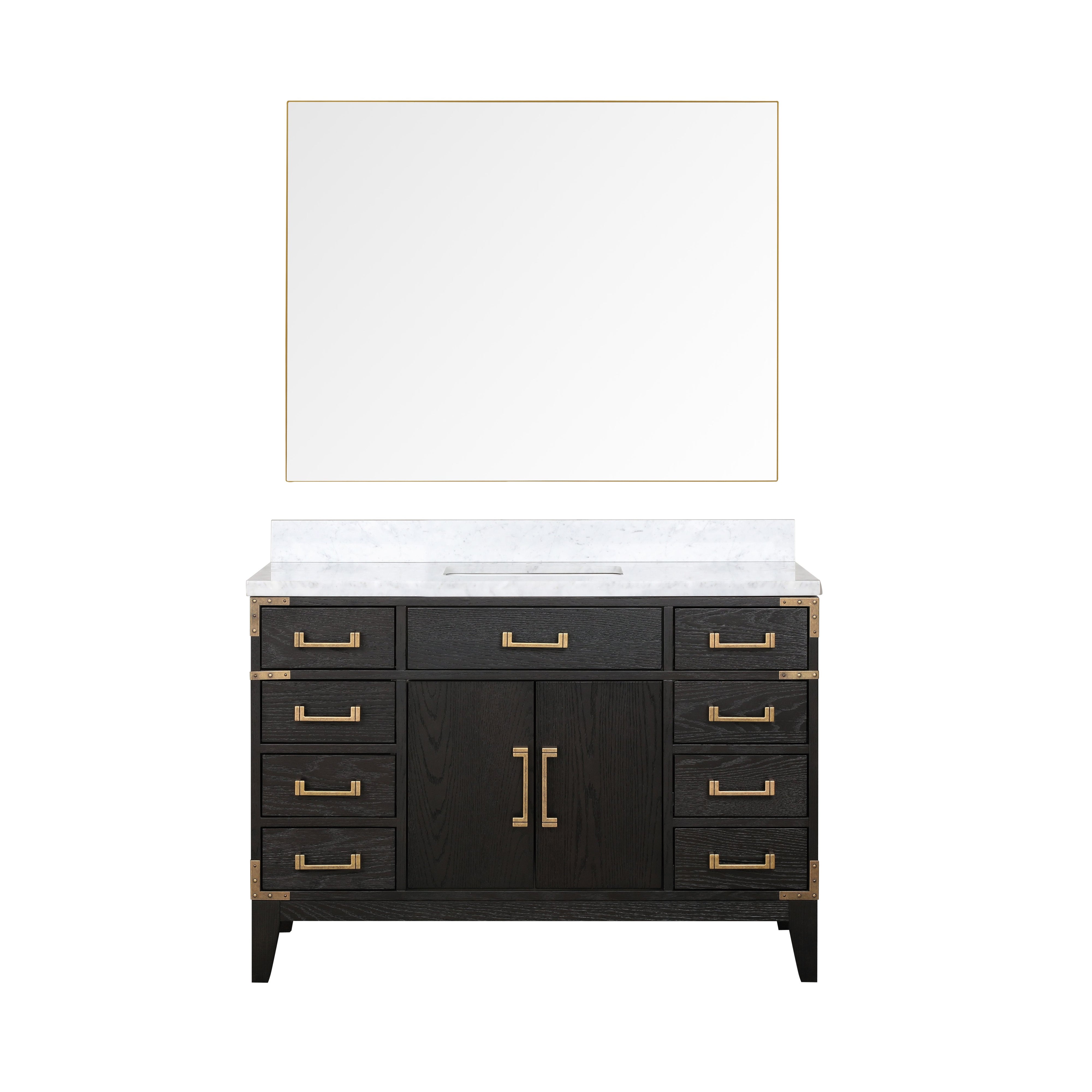 Laurel 48 in W x 22 in D Black Oak Single Bath Vanity