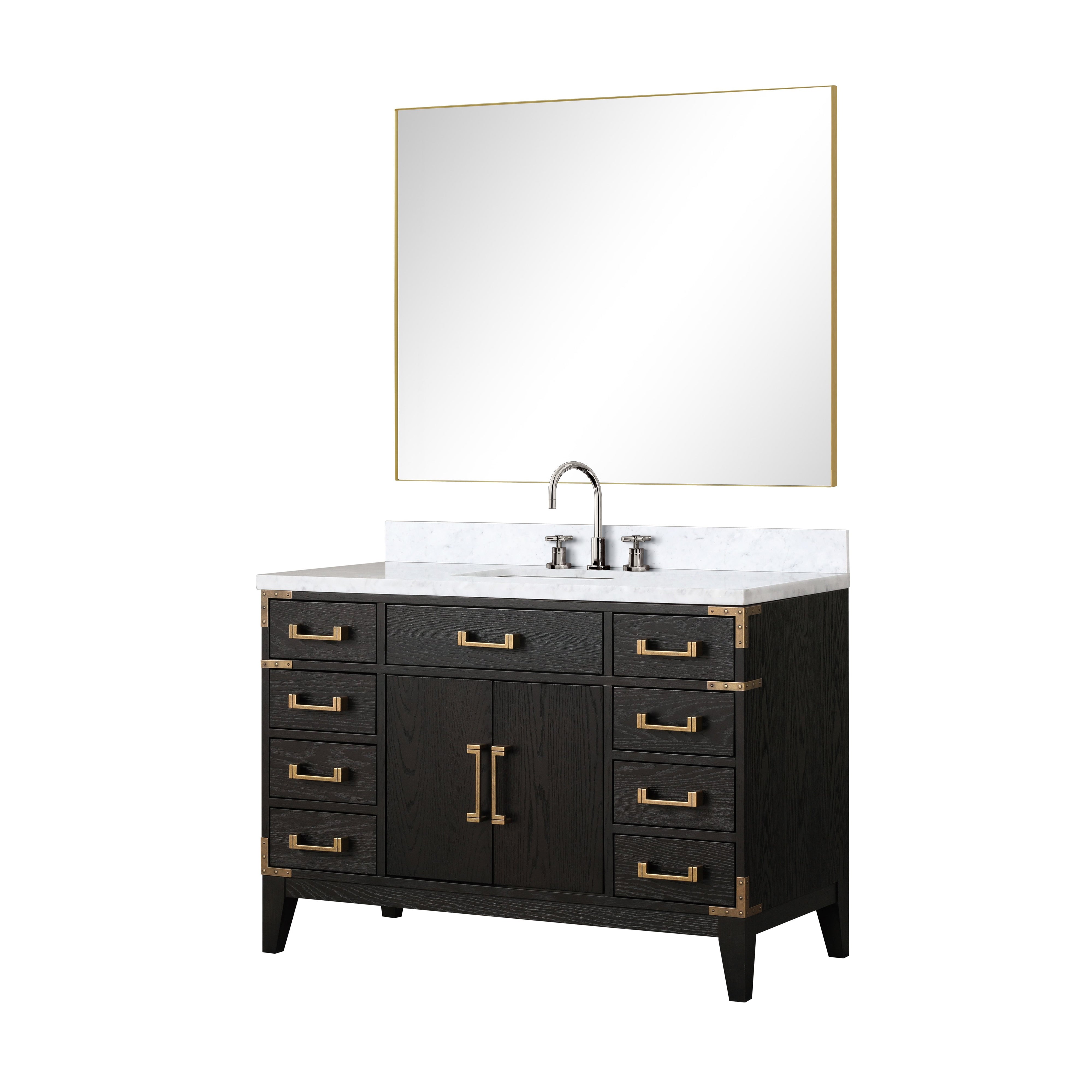 Laurel 48 in W x 22 in D Black Oak Single Bath Vanity