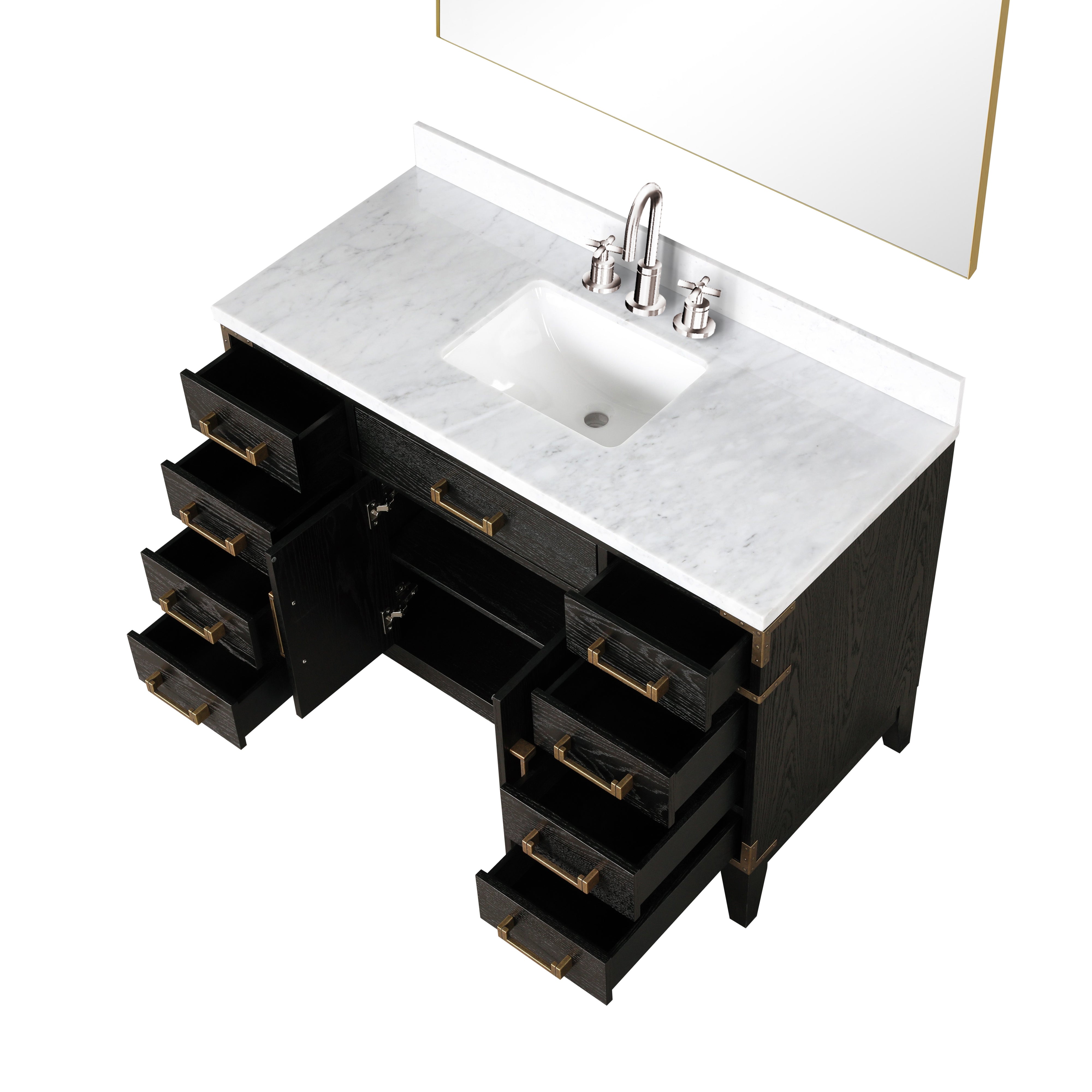 Laurel 48 in W x 22 in D Black Oak Single Bath Vanity