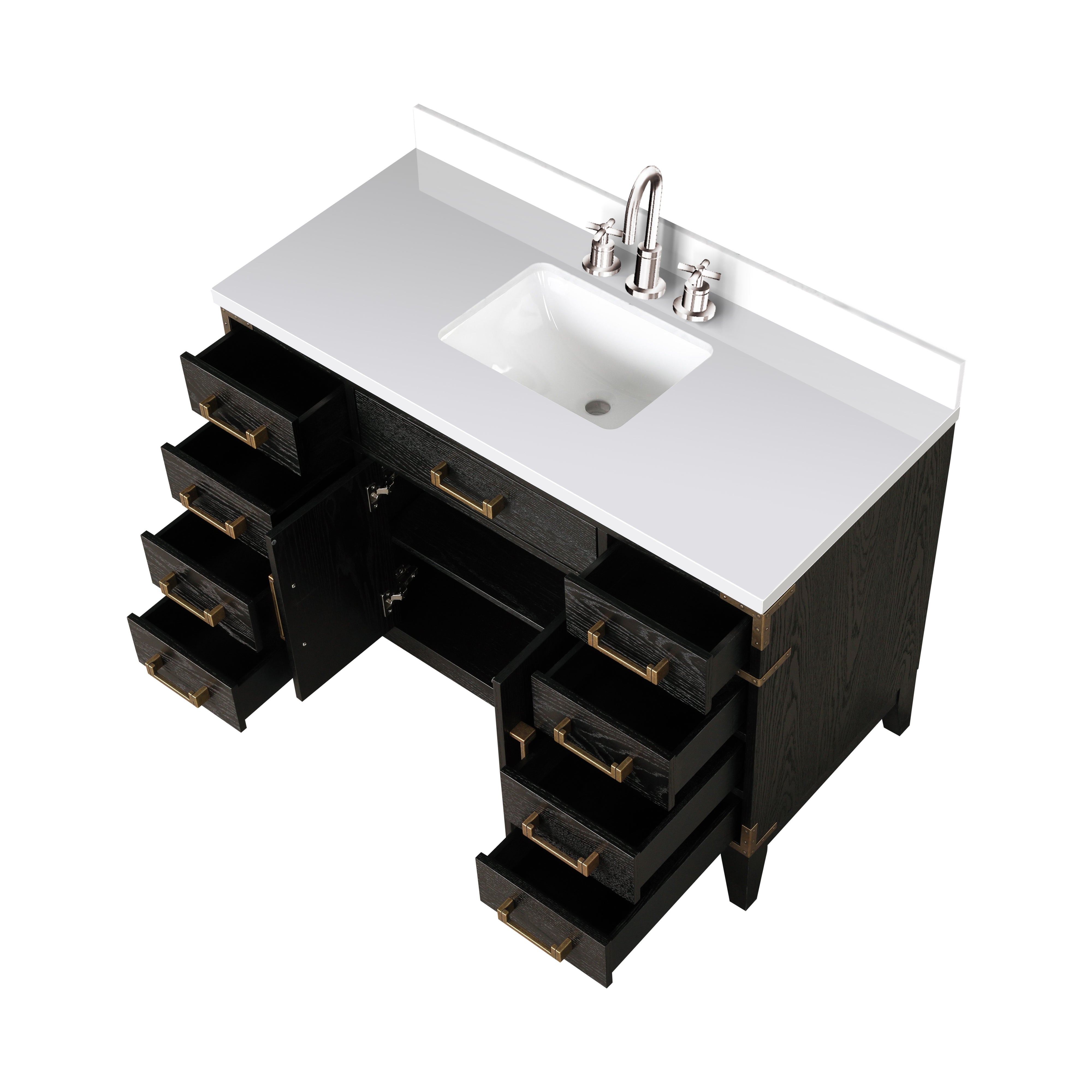 Laurel 48 in W x 22 in D Black Oak Single Bath Vanity