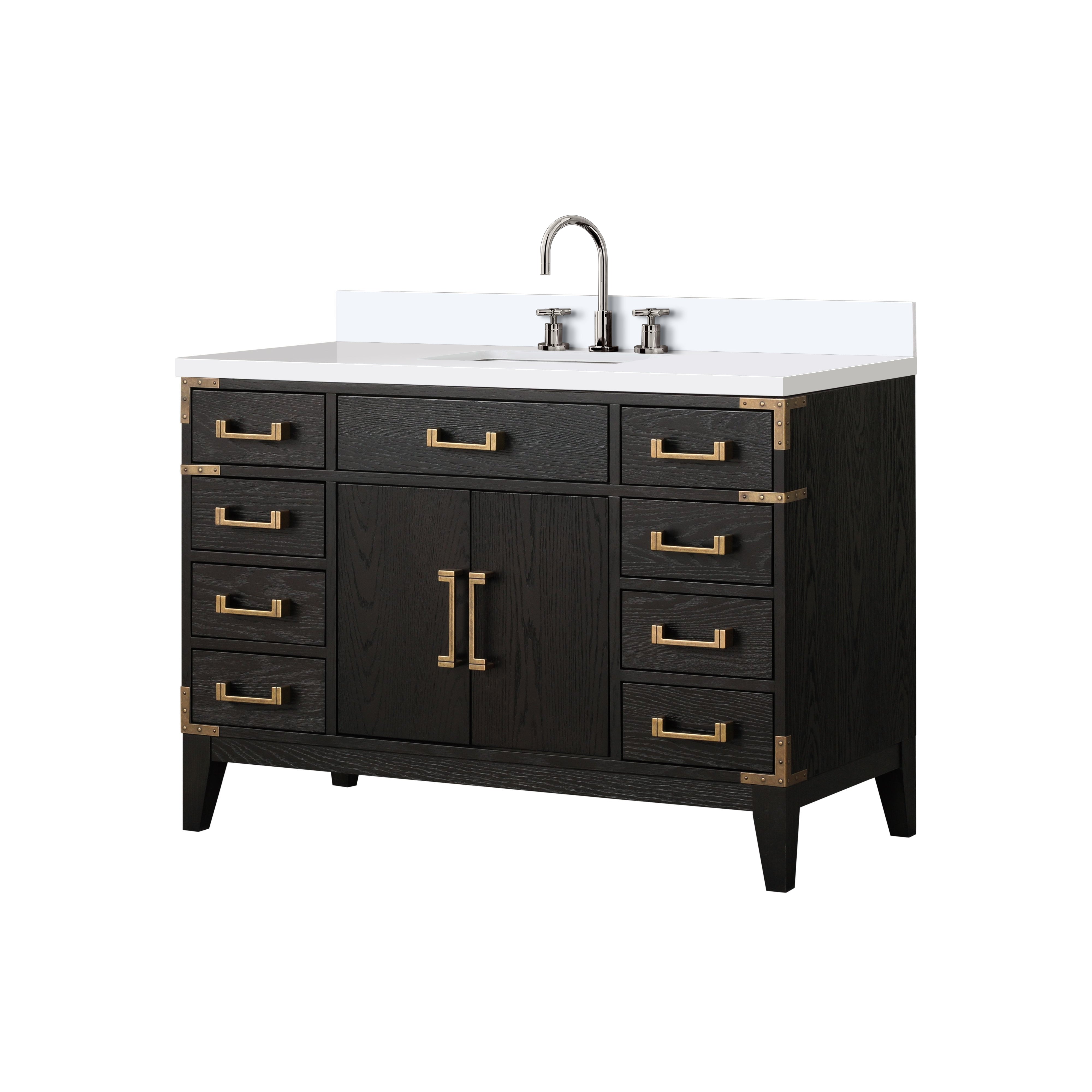 Laurel 48 in W x 22 in D Black Oak Single Bath Vanity