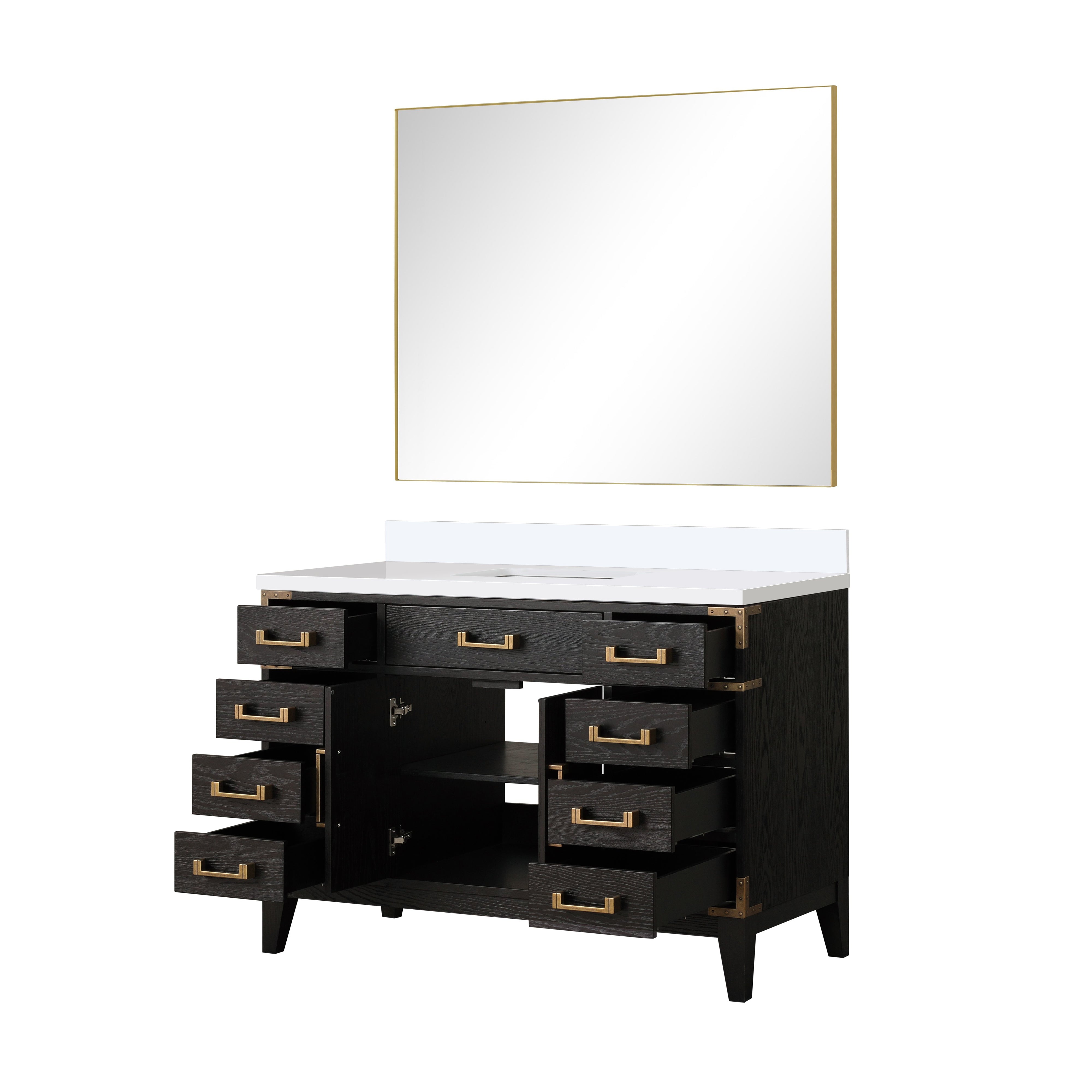 Laurel 48 in W x 22 in D Black Oak Single Bath Vanity