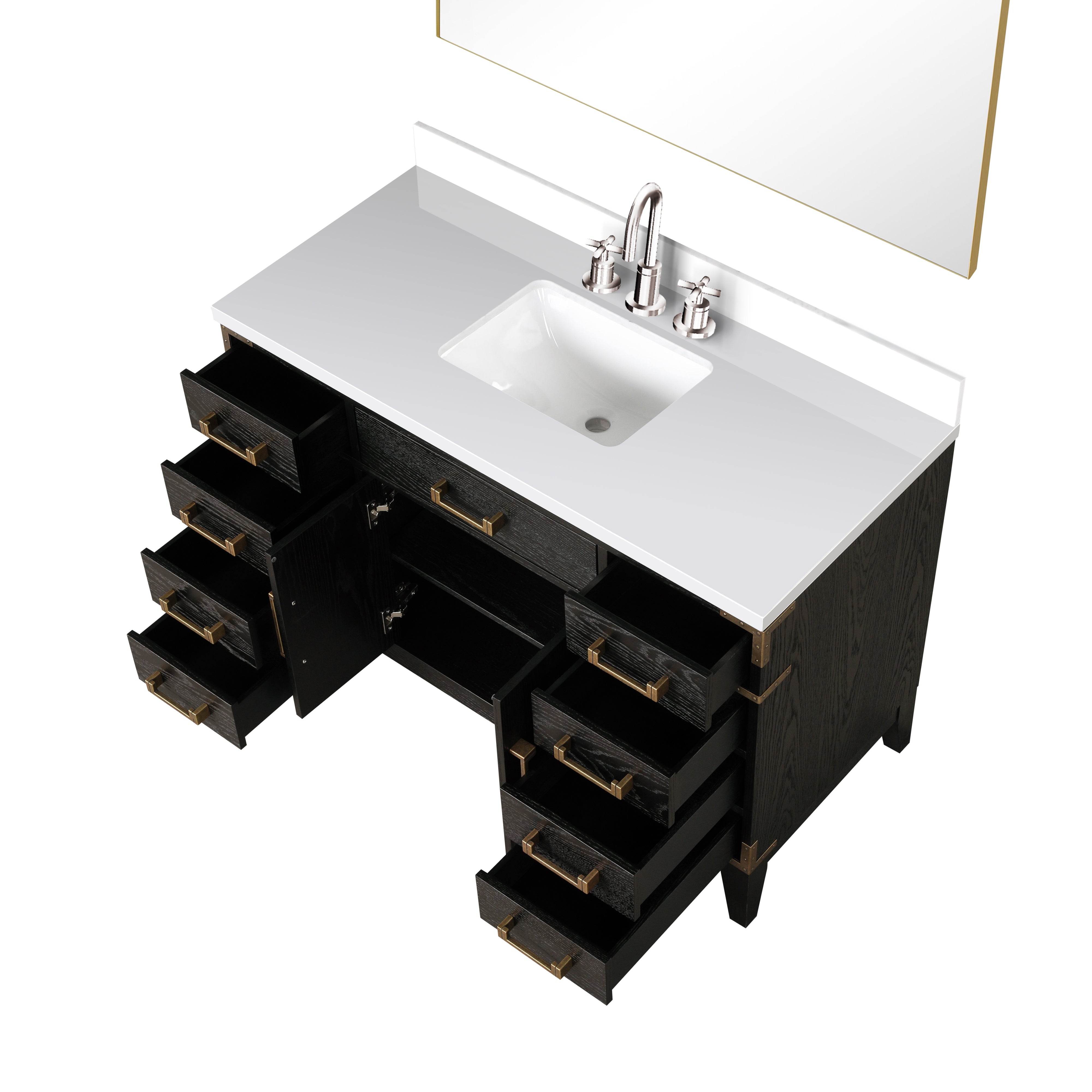 Laurel 48 in W x 22 in D Black Oak Single Bath Vanity