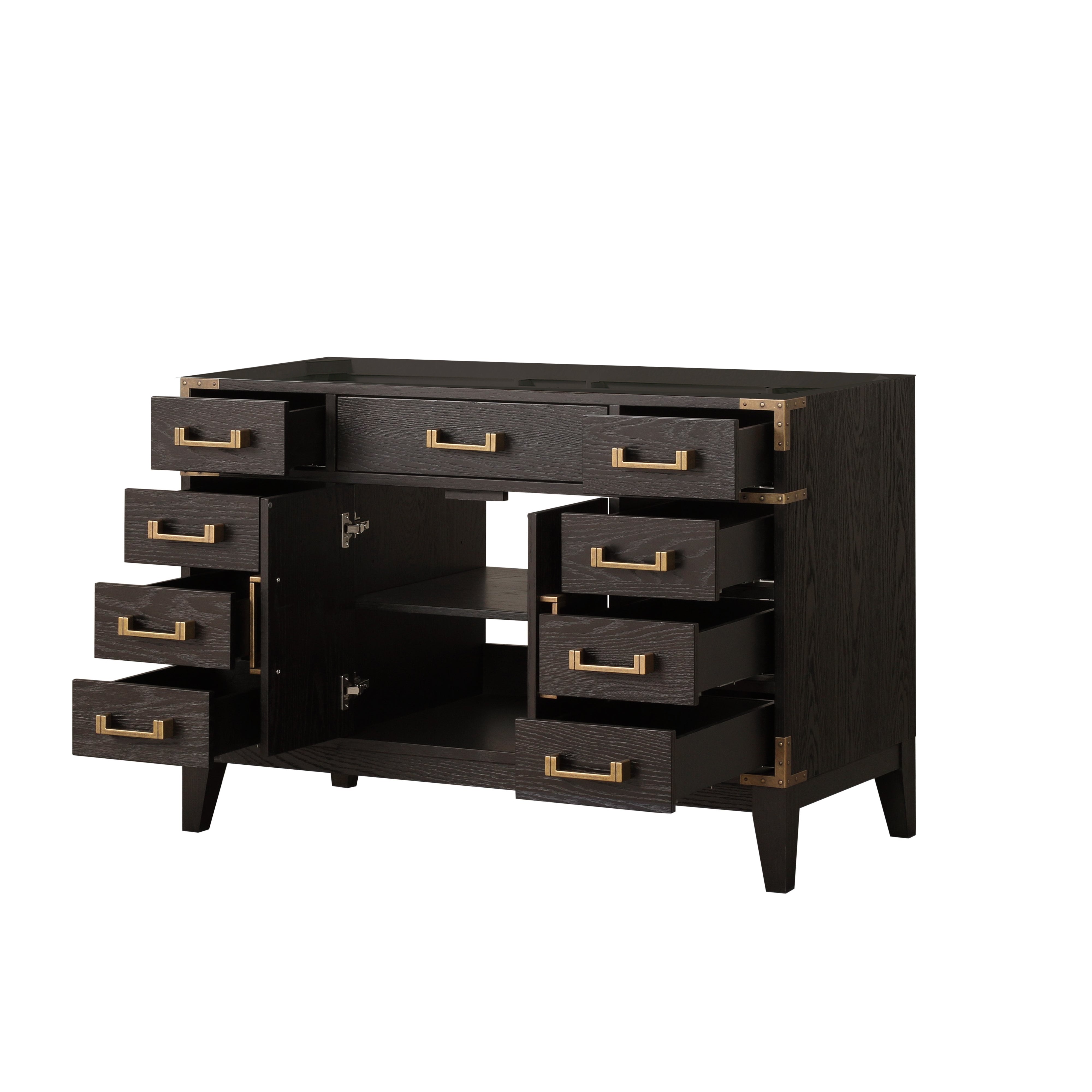 Laurel 48 in W x 22 in D Brown Oak Single Bath Vanity