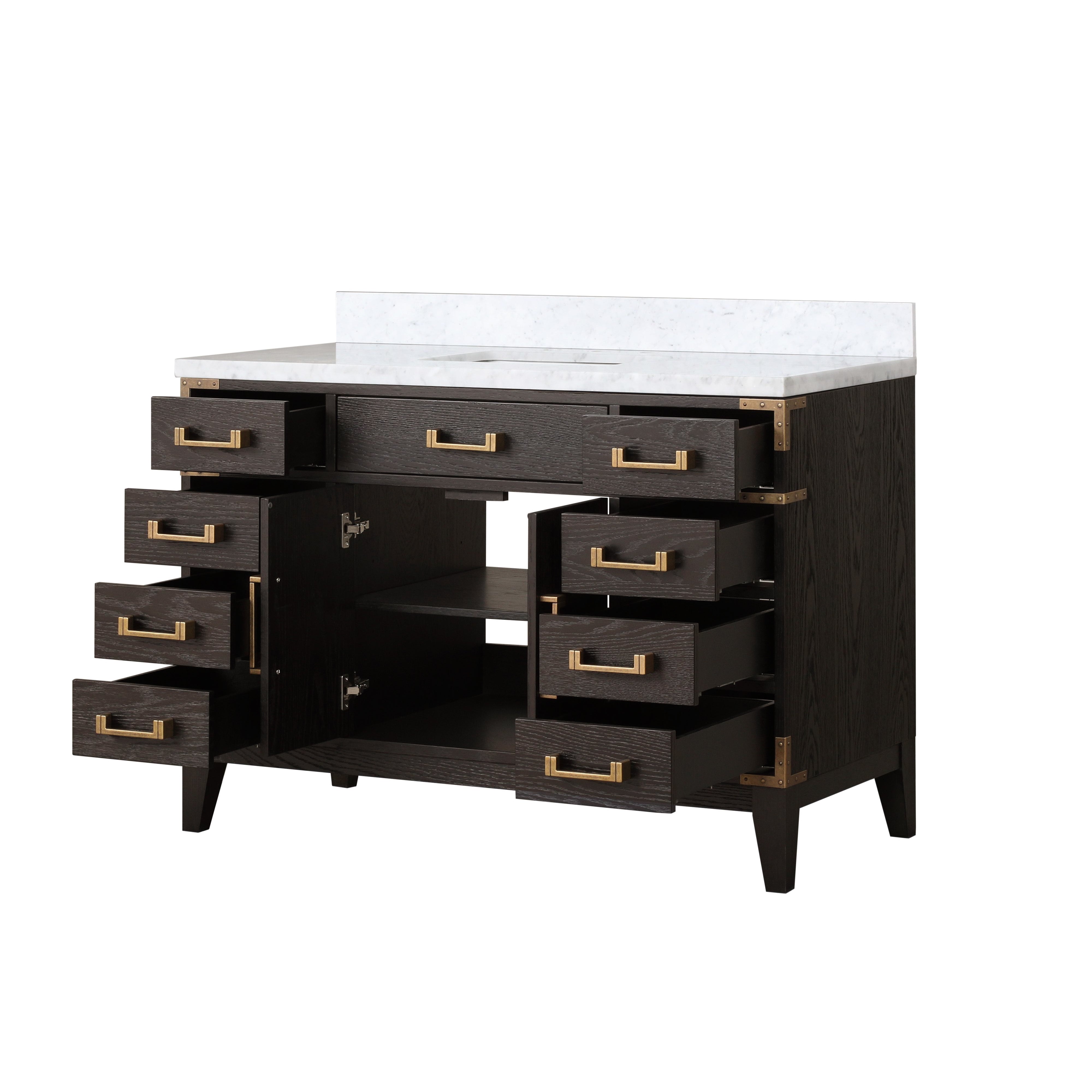Laurel 48 in W x 22 in D Brown Oak Single Bath Vanity