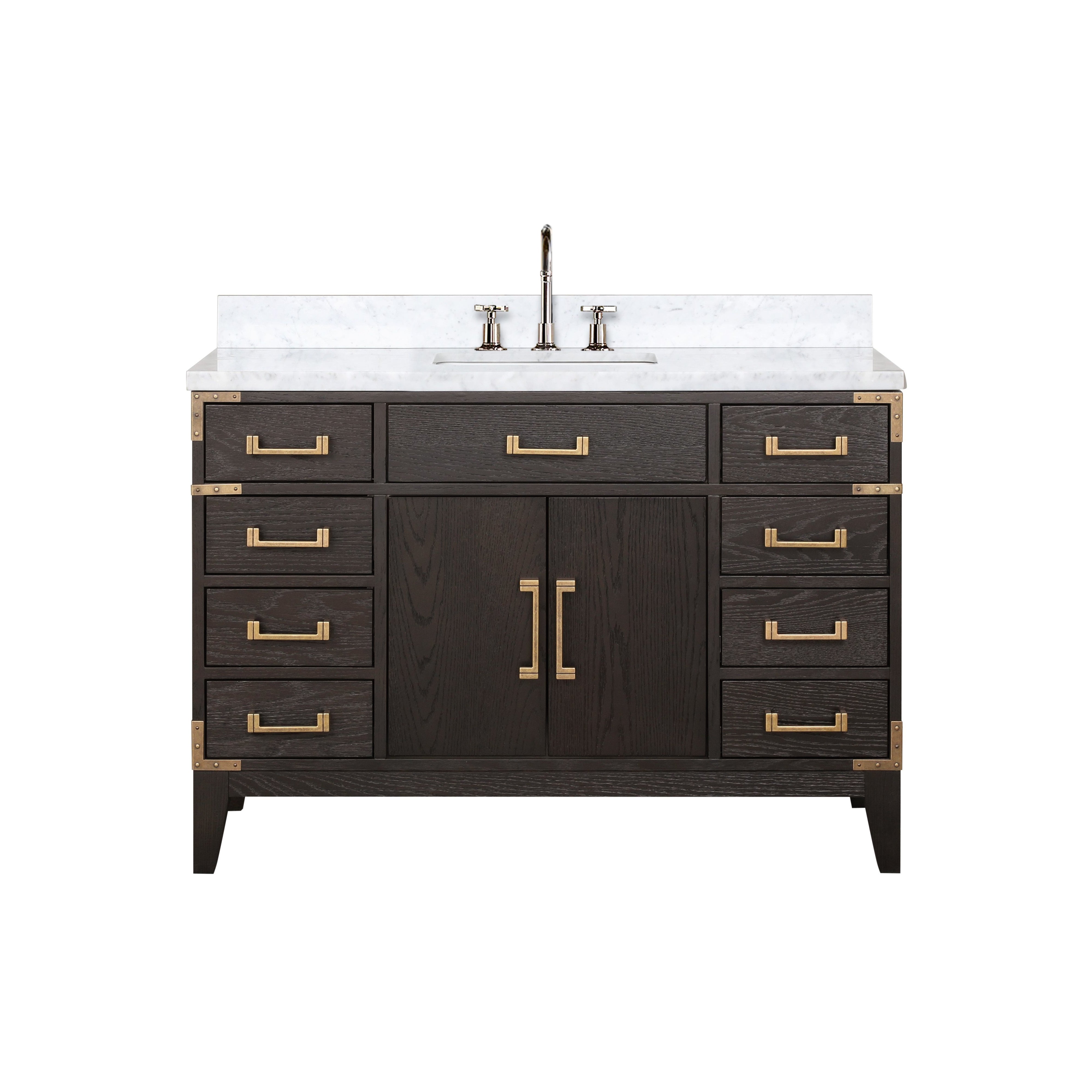 Laurel 48 in W x 22 in D Brown Oak Single Bath Vanity