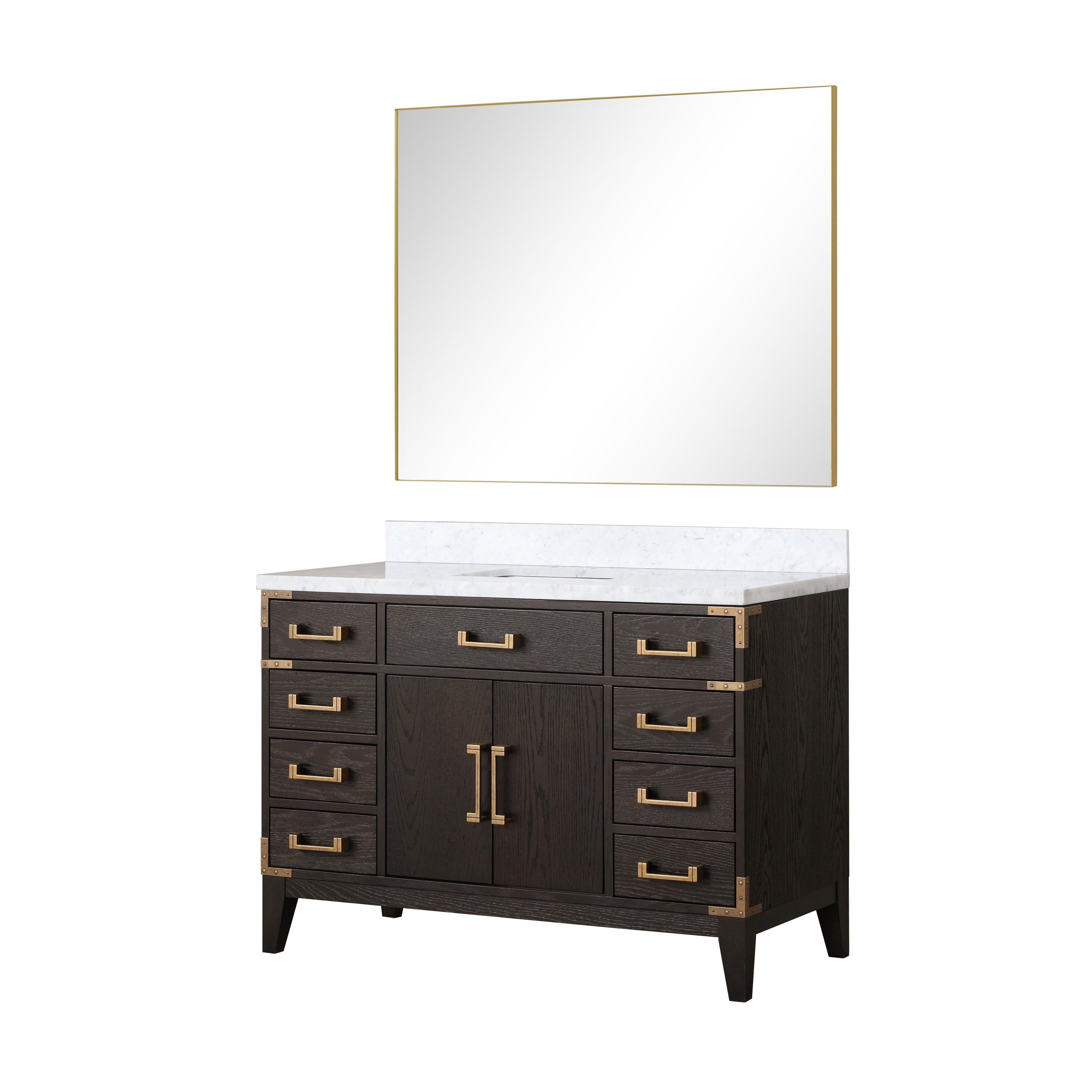 Laurel 48 in W x 22 in D Brown Oak Single Bath Vanity
