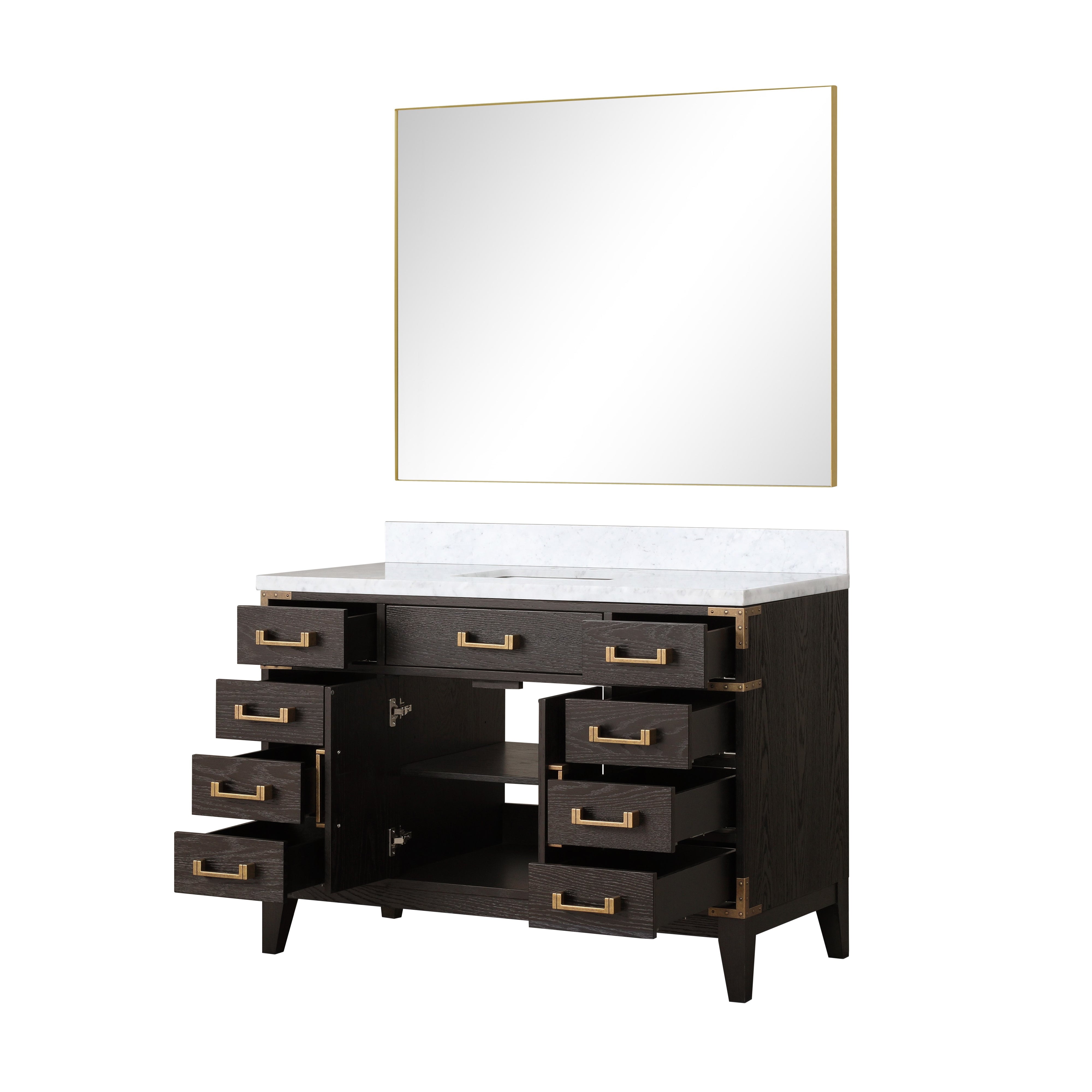 Laurel 48 in W x 22 in D Brown Oak Single Bath Vanity