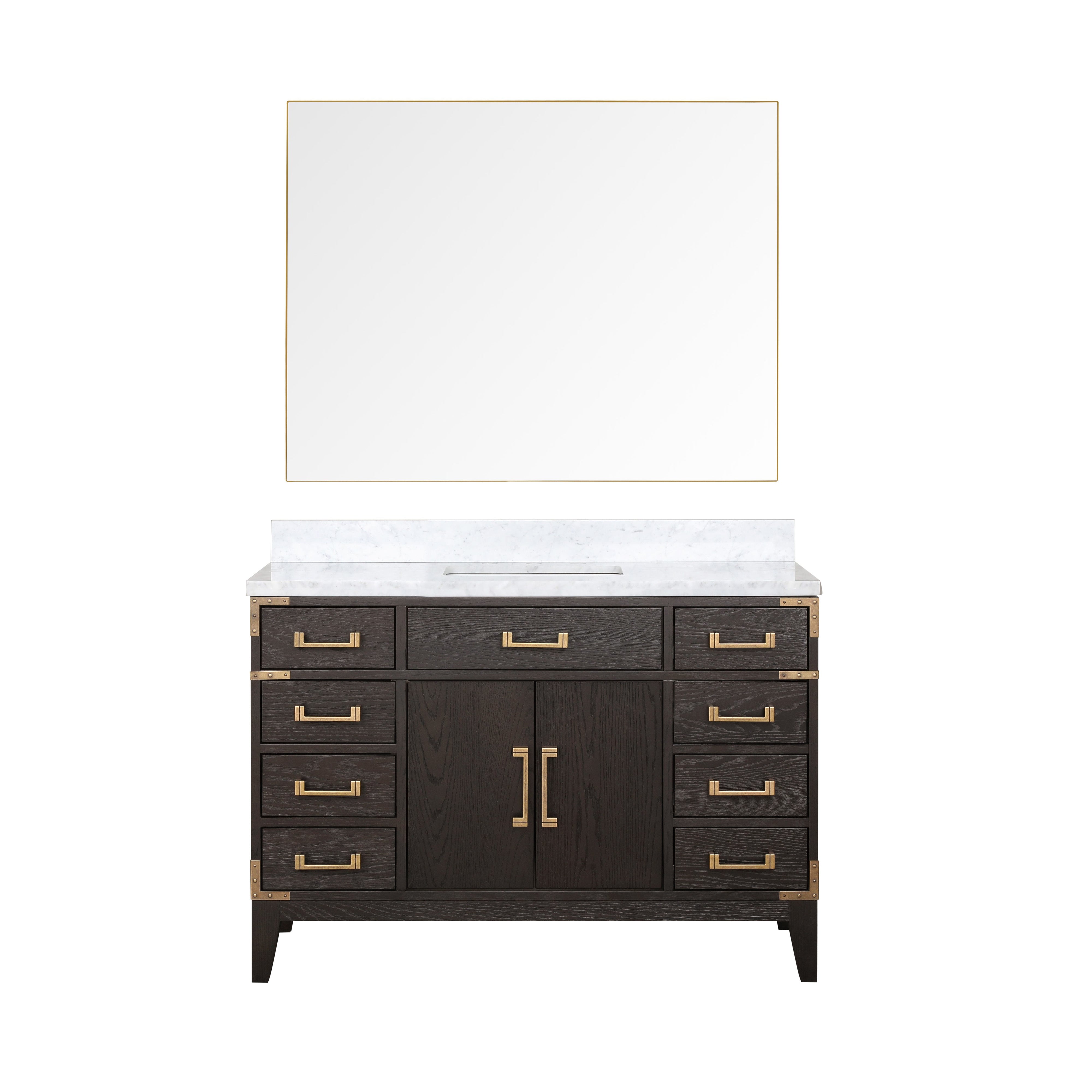 Laurel 48 in W x 22 in D Brown Oak Single Bath Vanity