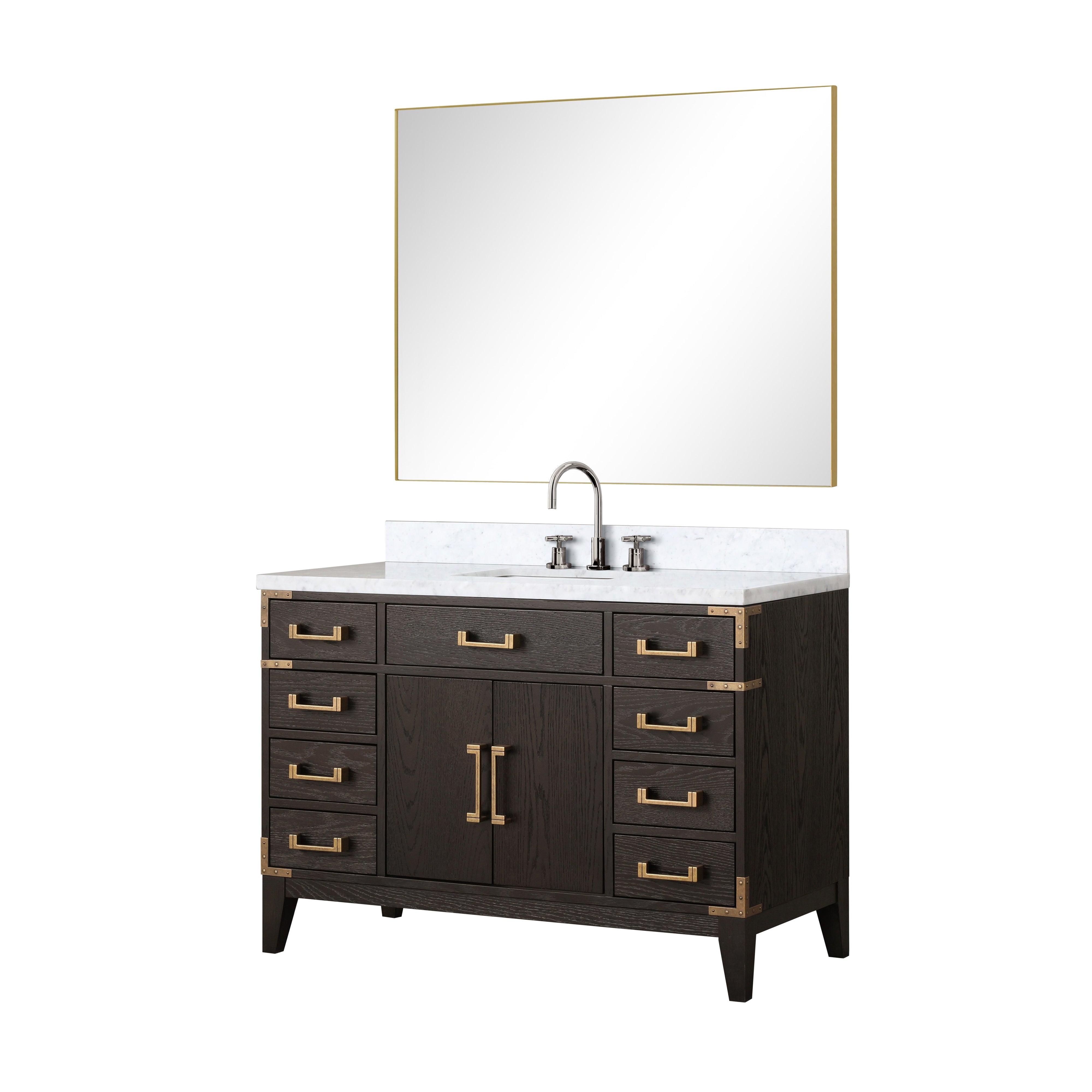 Laurel 48 in W x 22 in D Brown Oak Single Bath Vanity