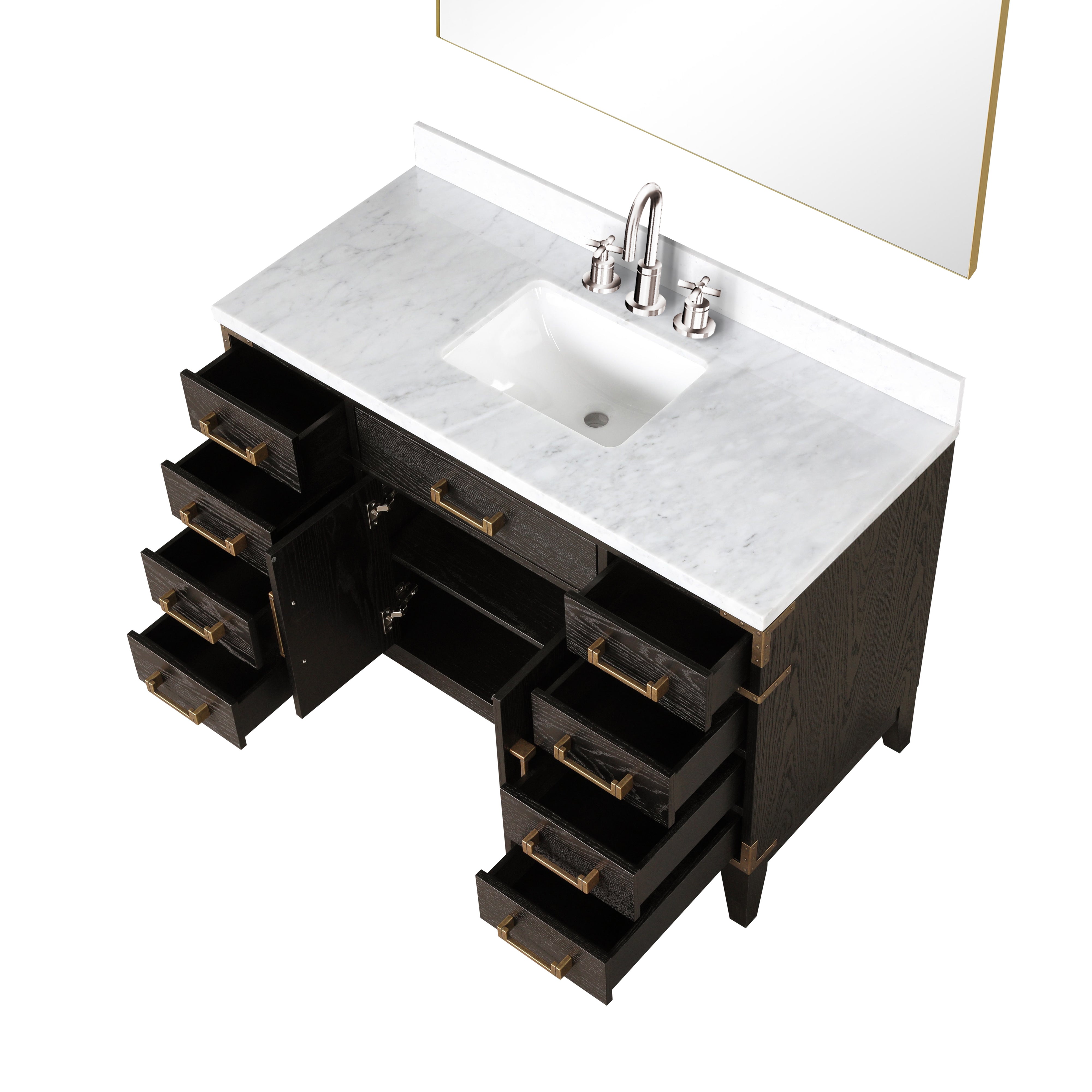 Laurel 48 in W x 22 in D Brown Oak Single Bath Vanity