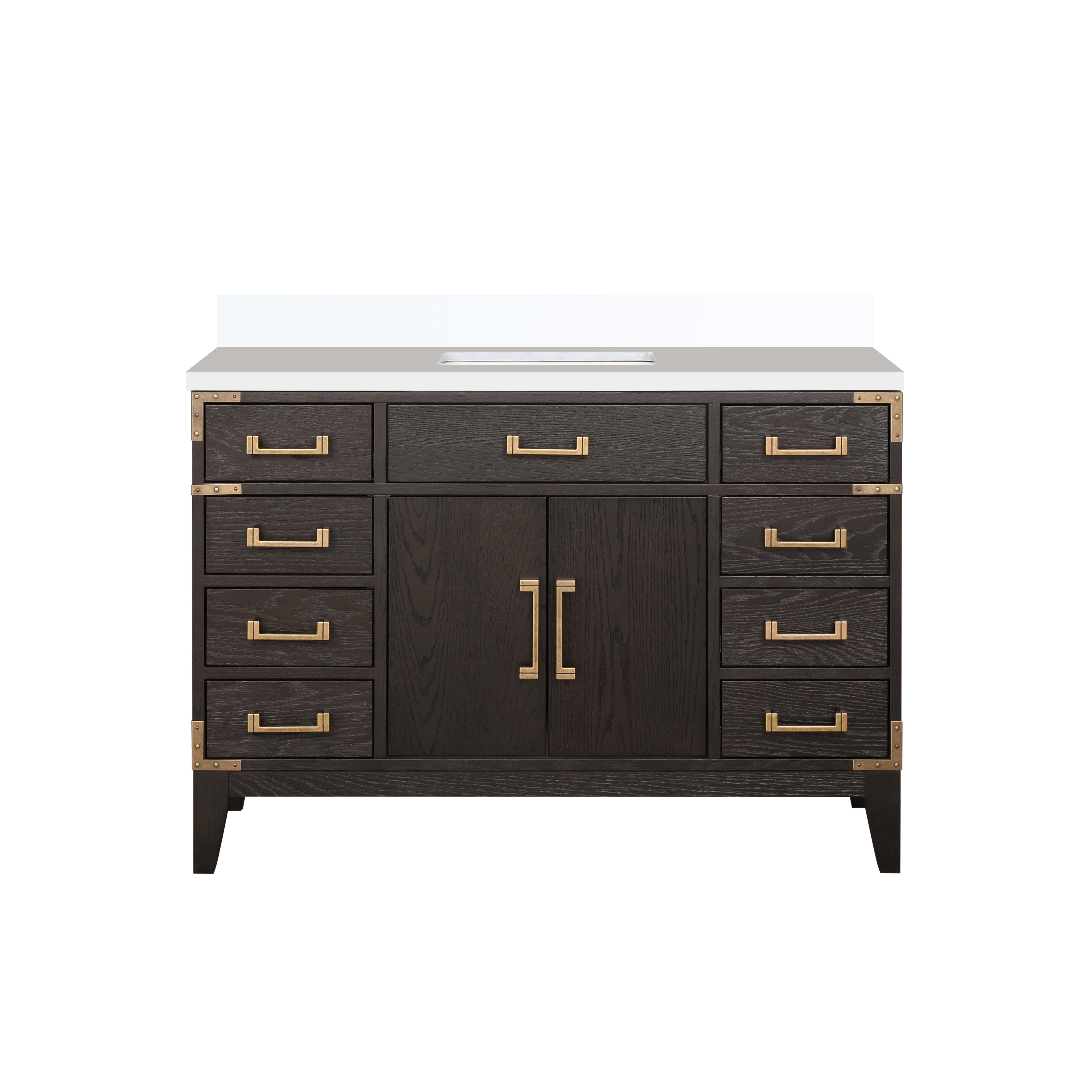 Laurel 48 in W x 22 in D Brown Oak Single Bath Vanity