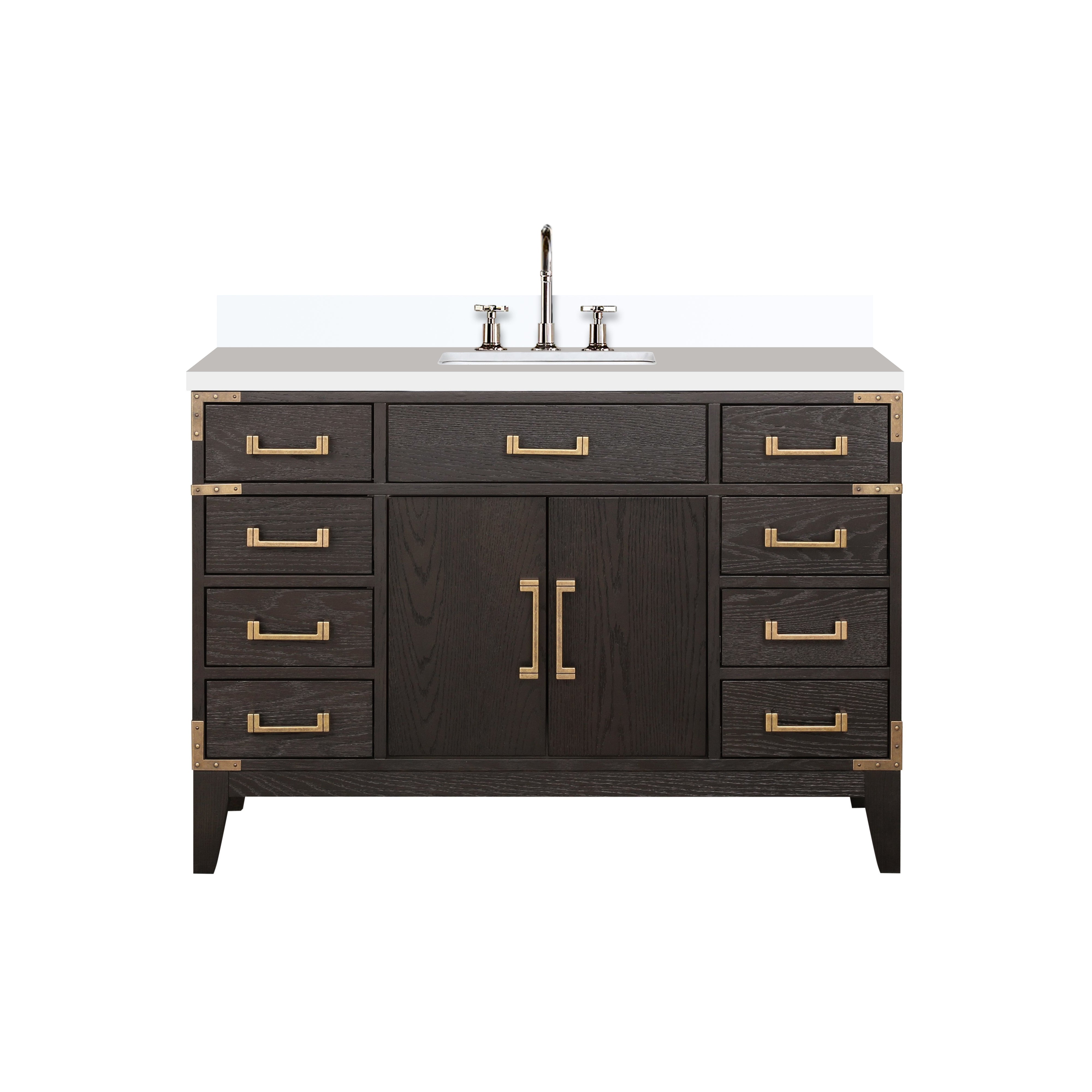 Laurel 48 in W x 22 in D Brown Oak Single Bath Vanity