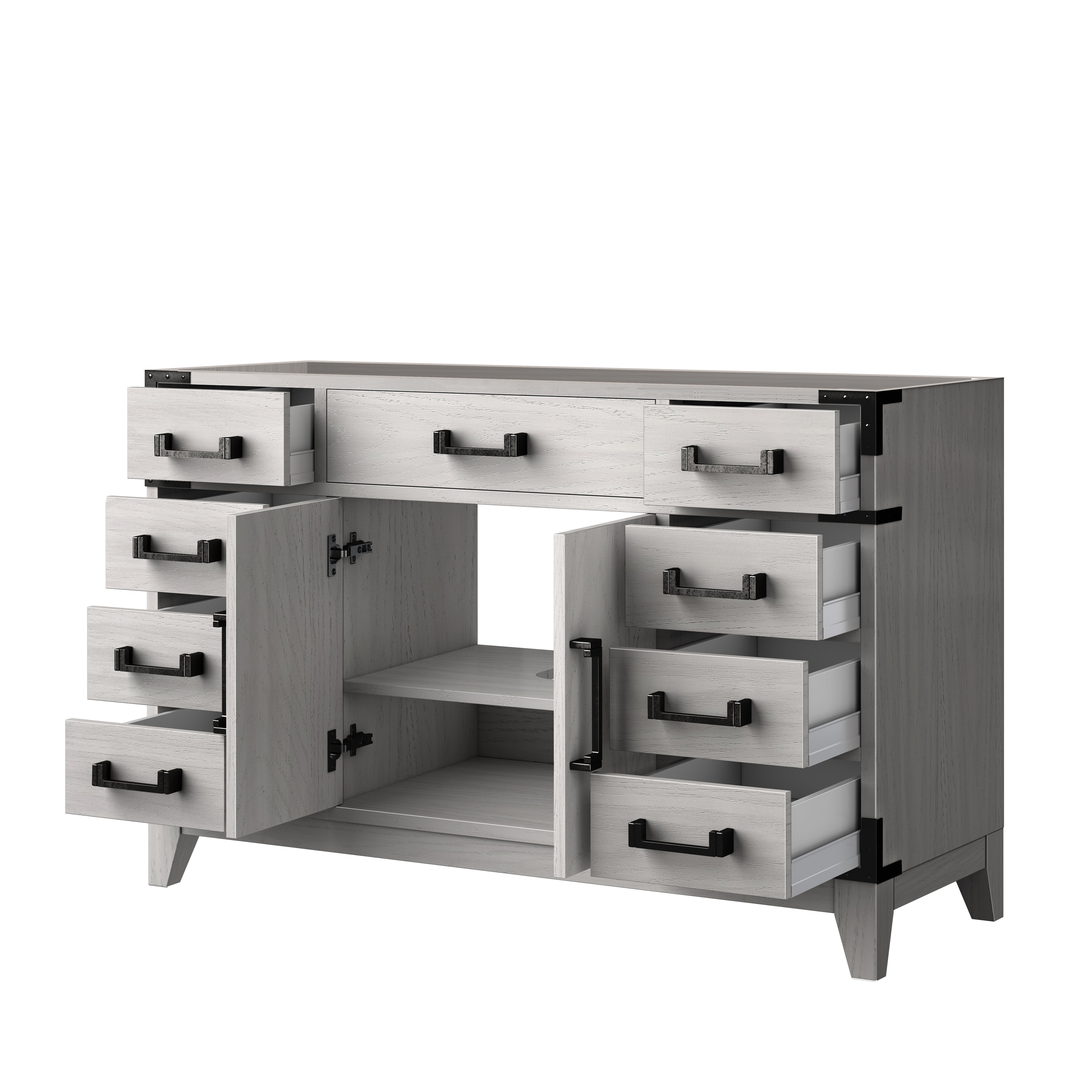 Laurel 48 in W x 22 in D White Oak Single Bath Vanity