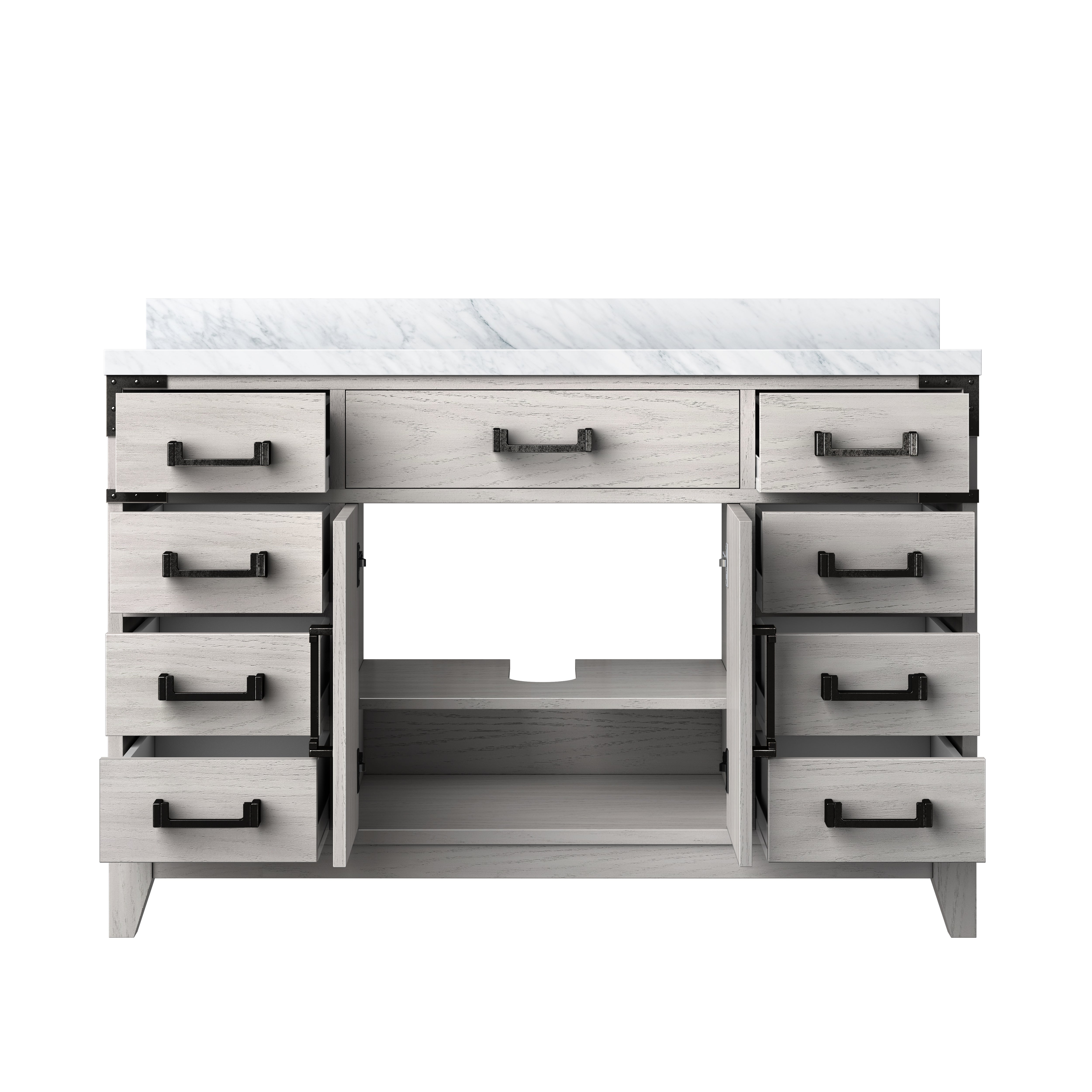 Laurel 48 in W x 22 in D White Oak Single Bath Vanity