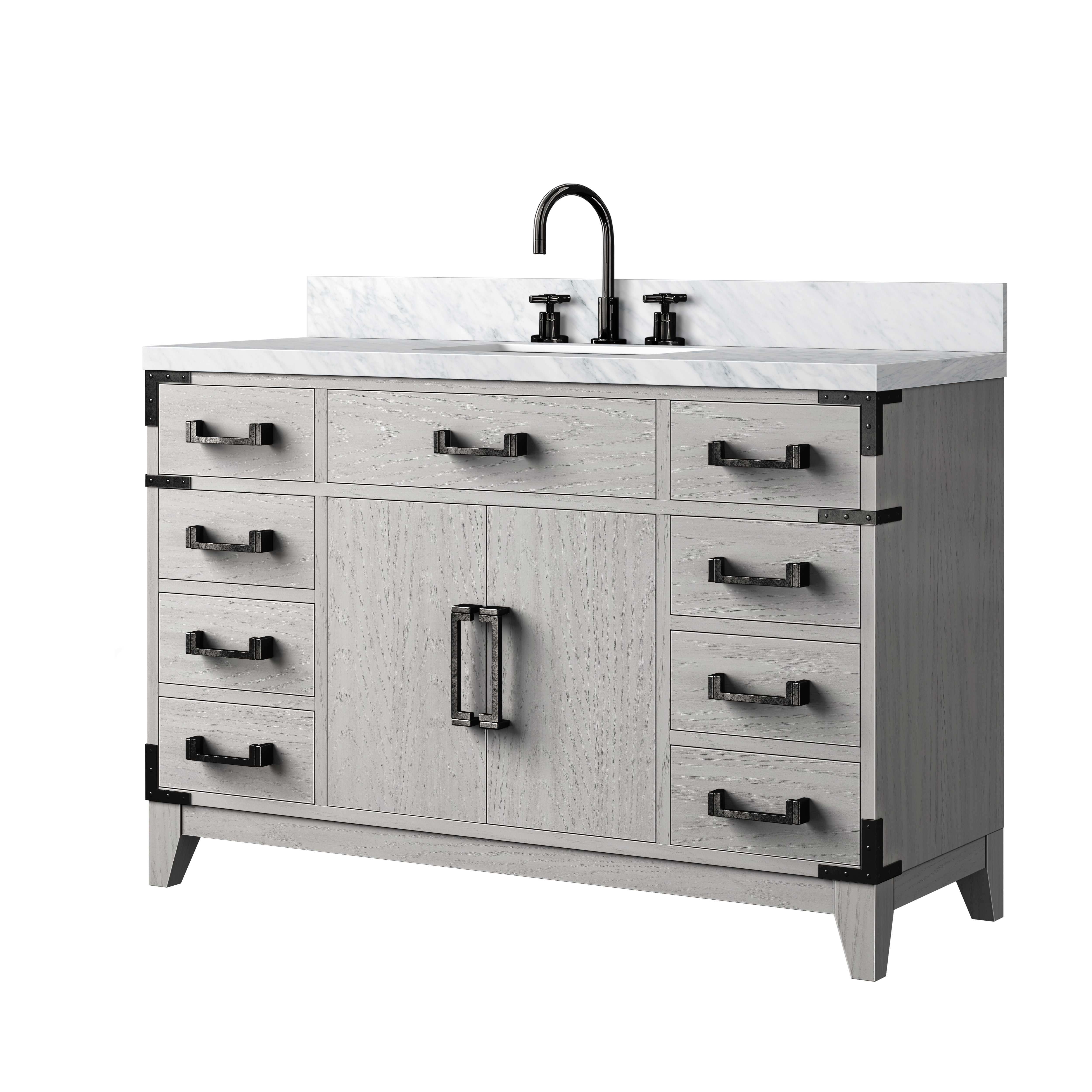 Laurel 48 in W x 22 in D White Oak Single Bath Vanity