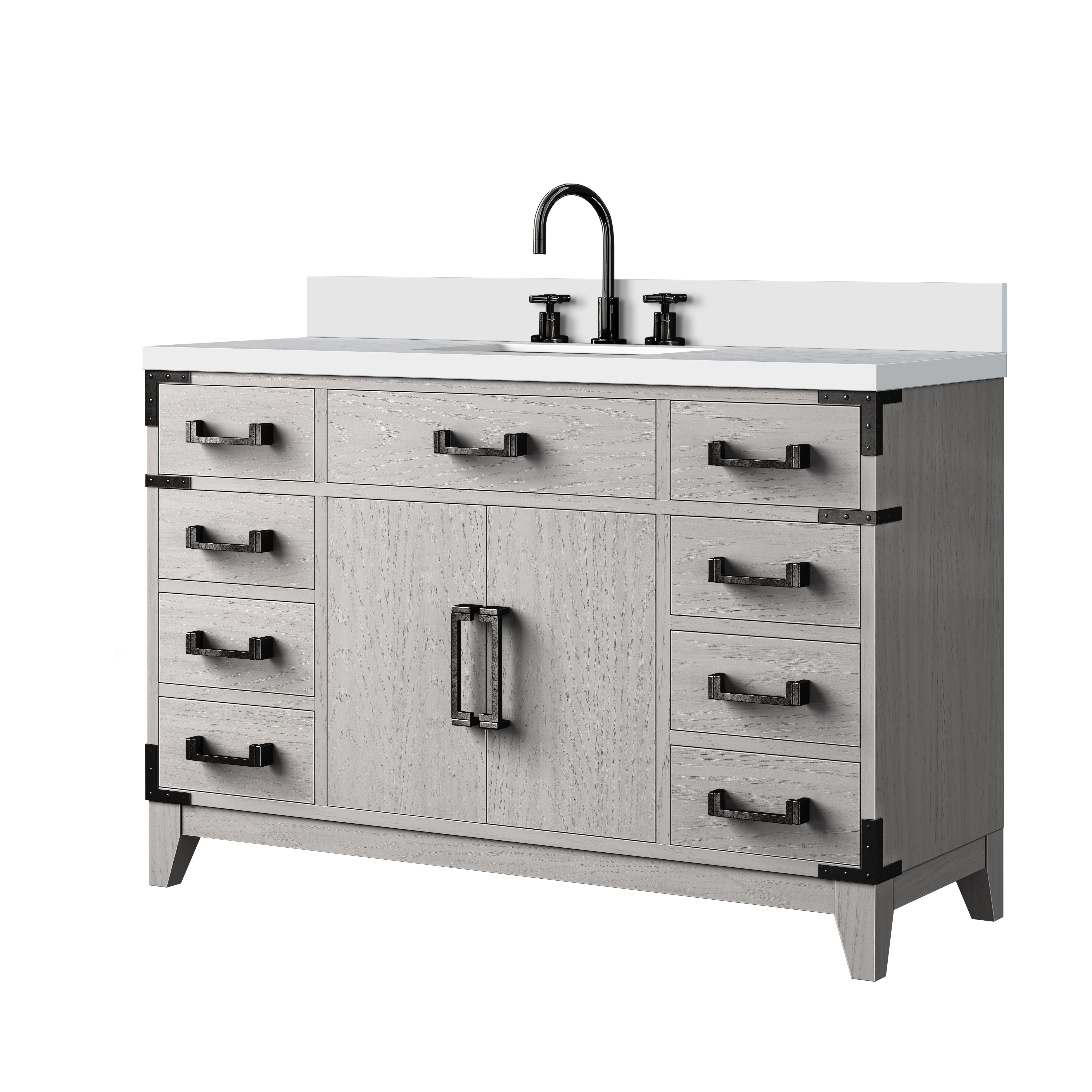 Laurel 48 in W x 22 in D White Oak Single Bath Vanity
