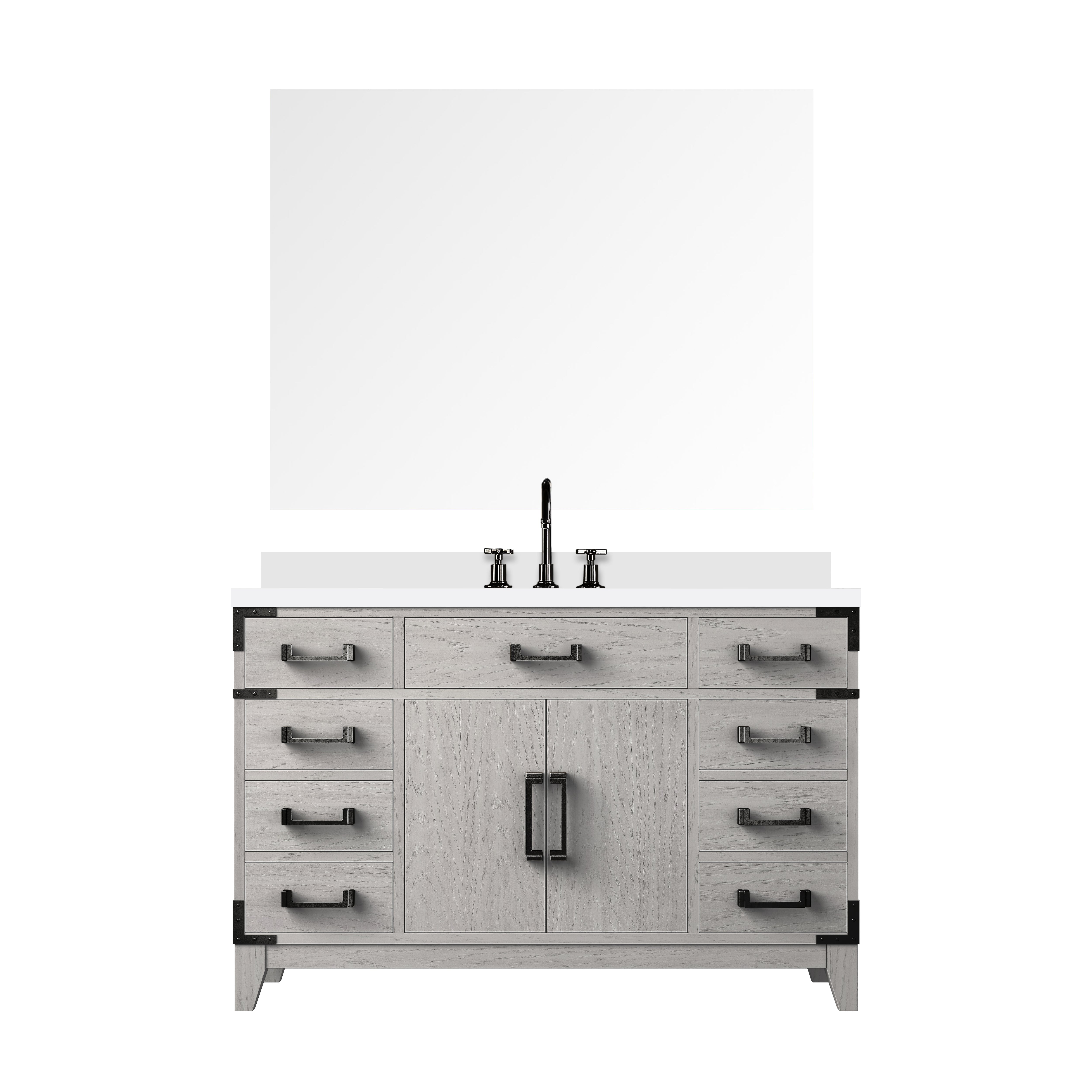 Laurel 48 in W x 22 in D White Oak Single Bath Vanity