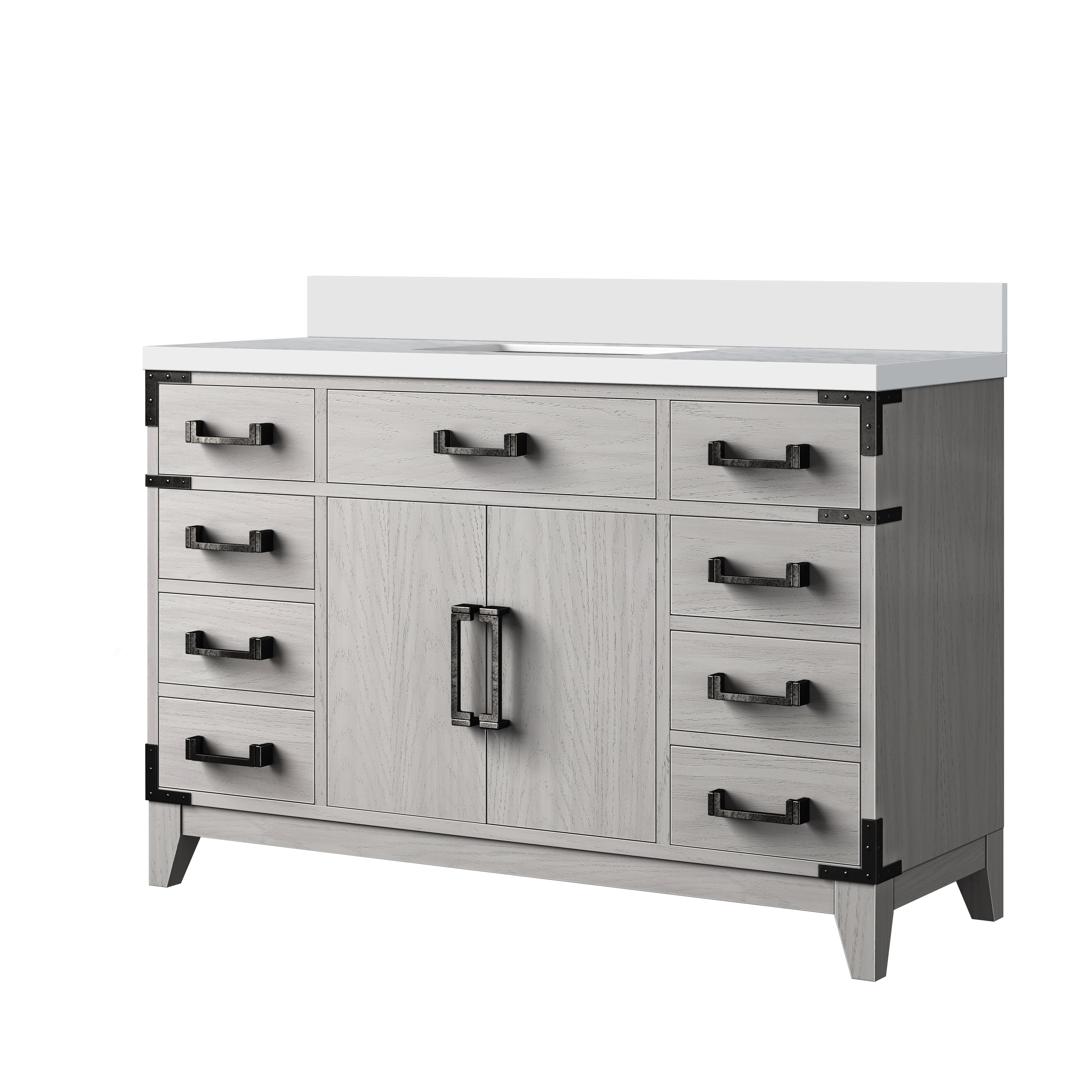 Laurel 48 in W x 22 in D White Oak Single Bath Vanity