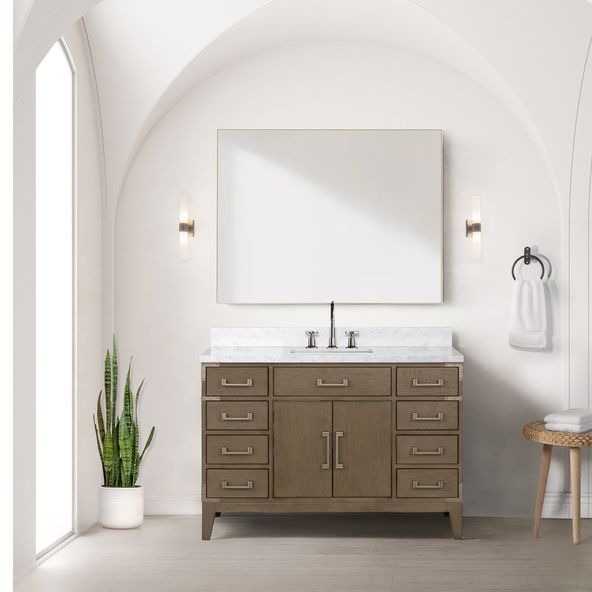 Laurel 48 in W x 22 in D Grey Oak Single Bath Vanity