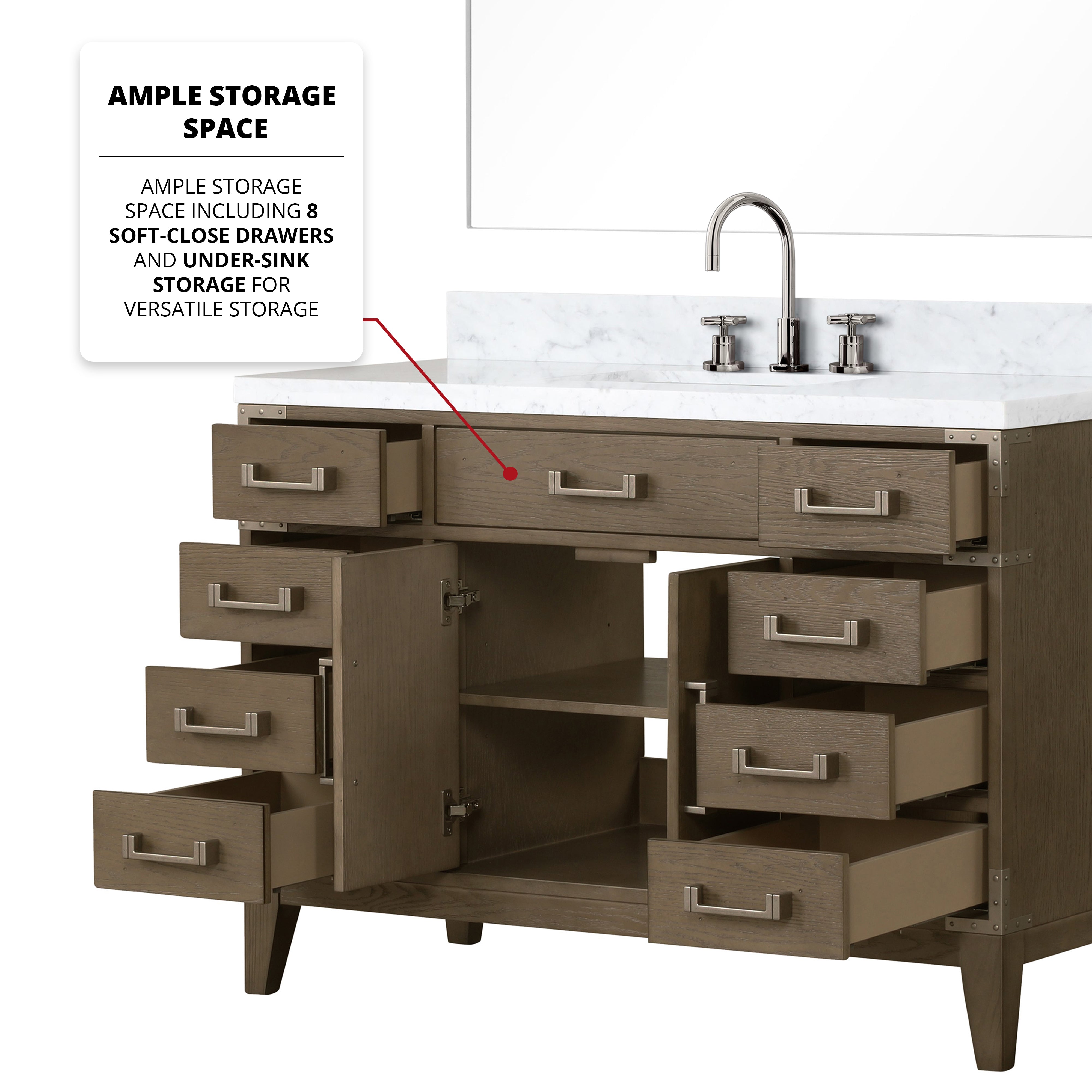 Laurel 48 in W x 22 in D Grey Oak Single Bath Vanity