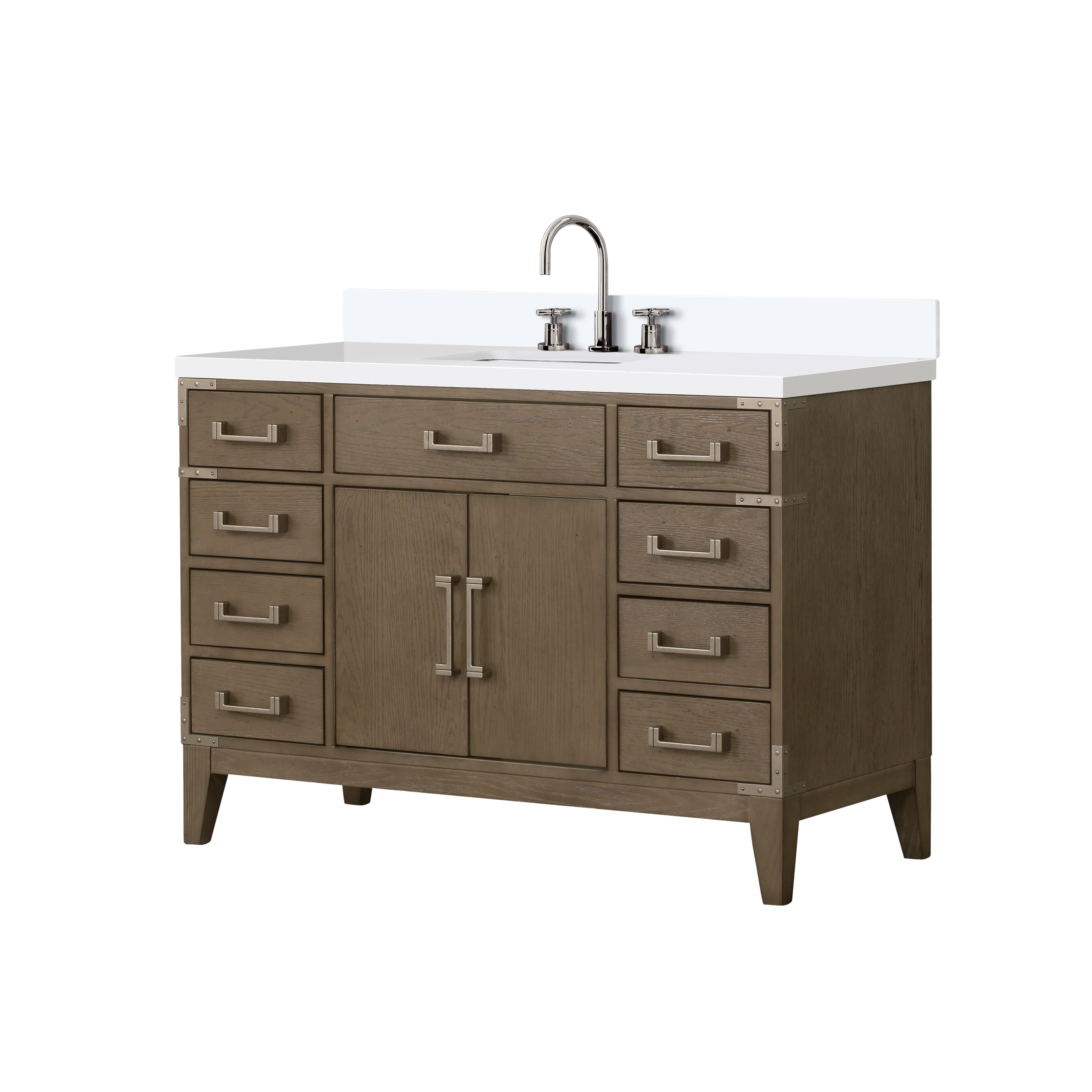 Laurel 48 in W x 22 in D Grey Oak Single Bath Vanity