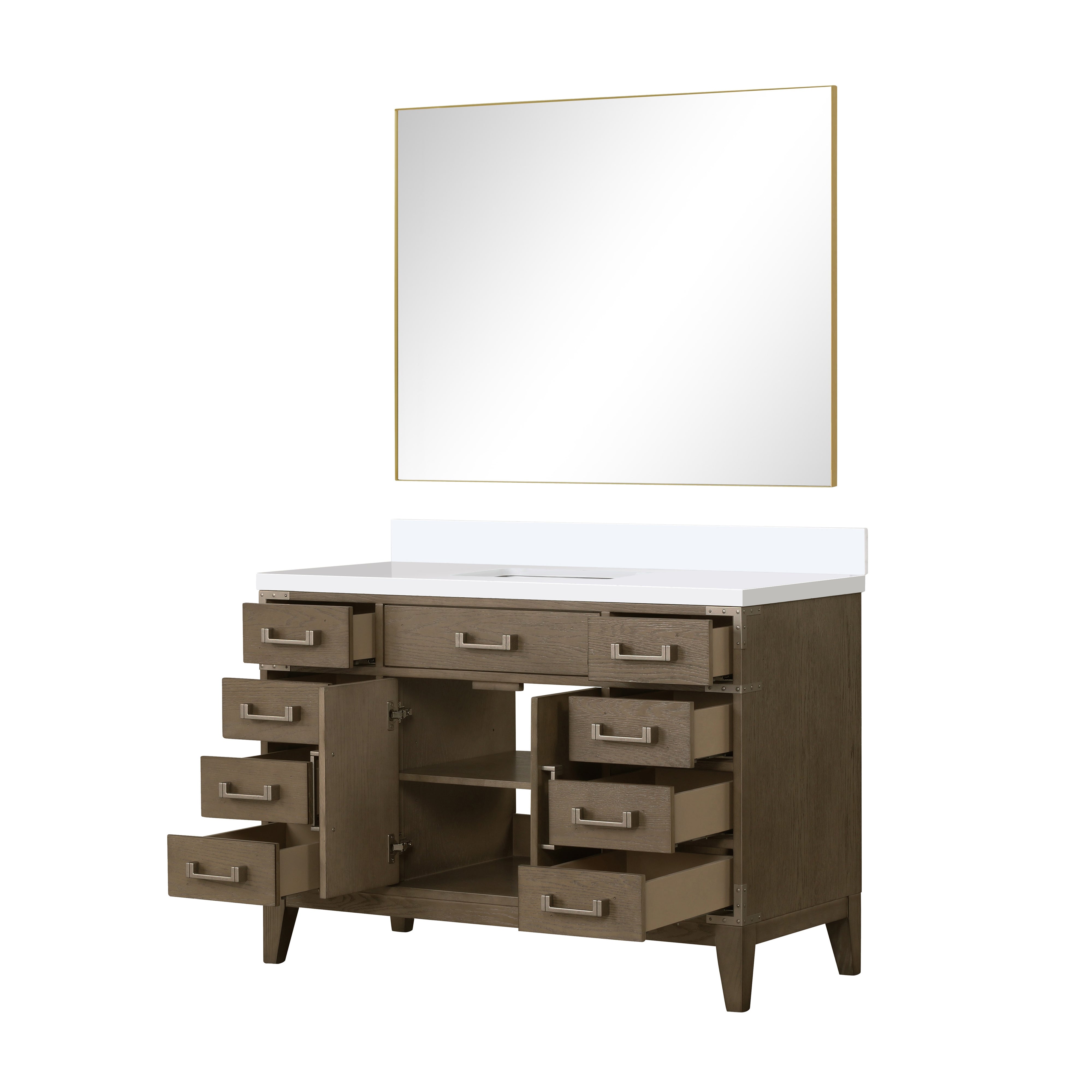 Laurel 48 in W x 22 in D Grey Oak Single Bath Vanity
