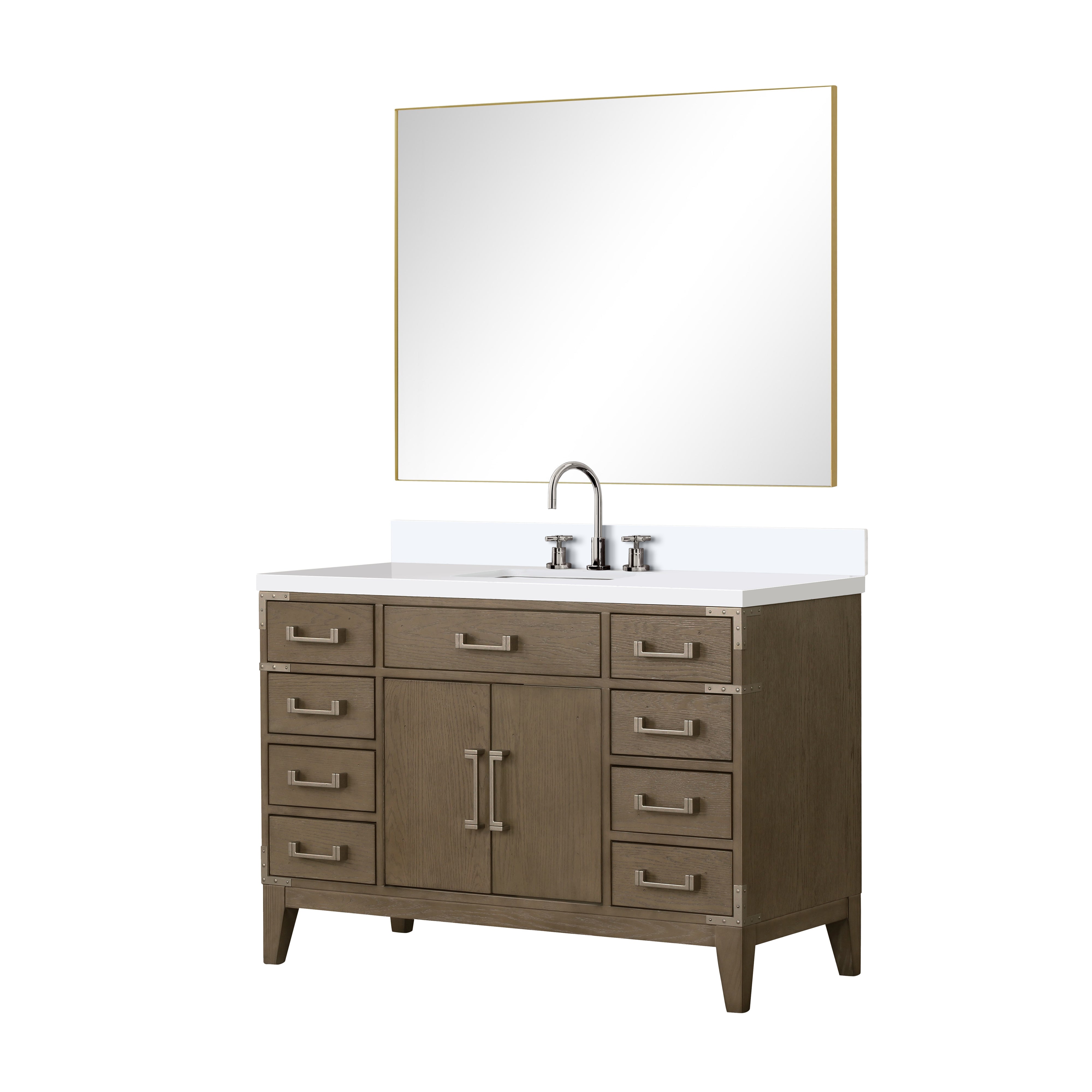 Laurel 48 in W x 22 in D Grey Oak Single Bath Vanity