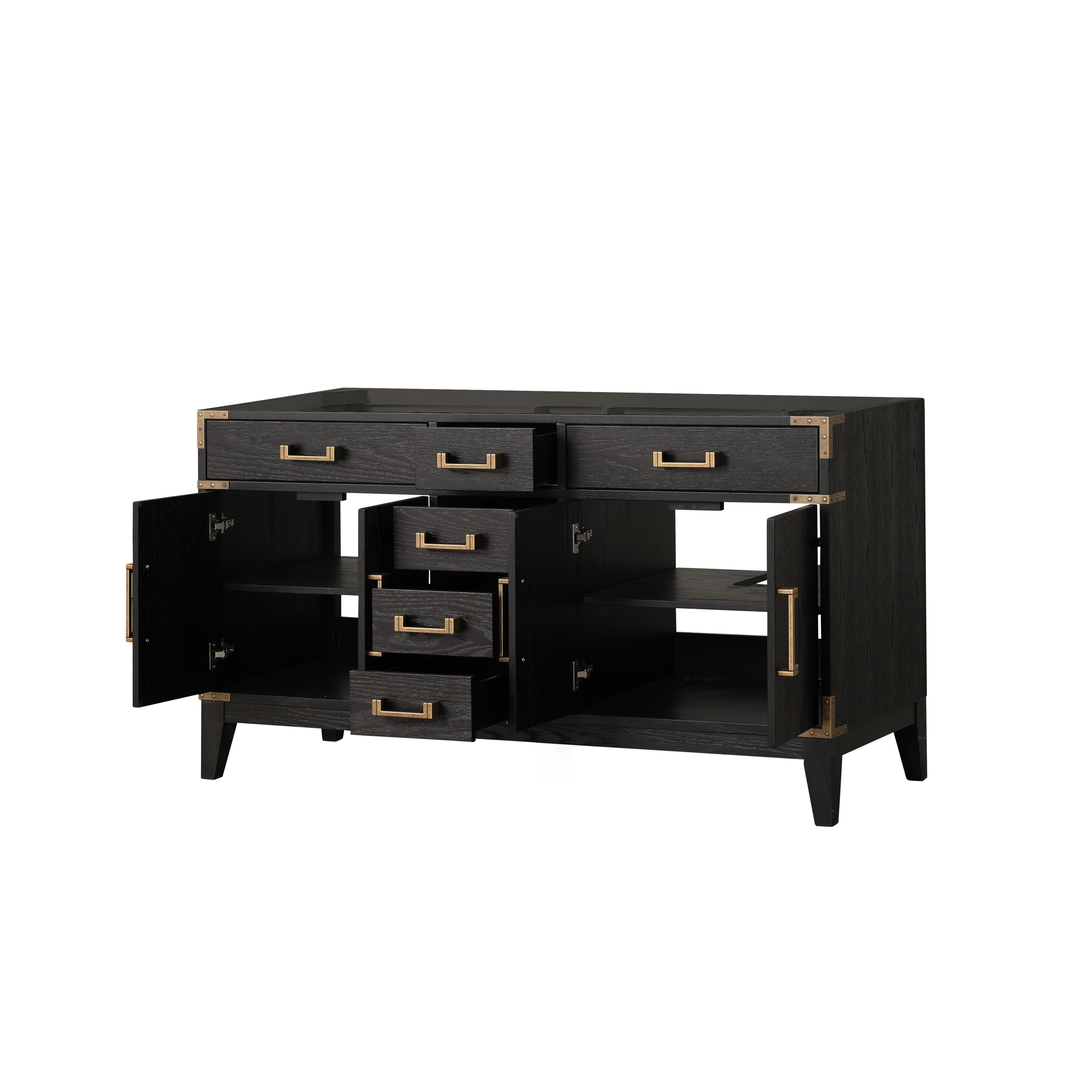 Laurel 60 in W x 22 in D Black Oak Double Bath Vanity