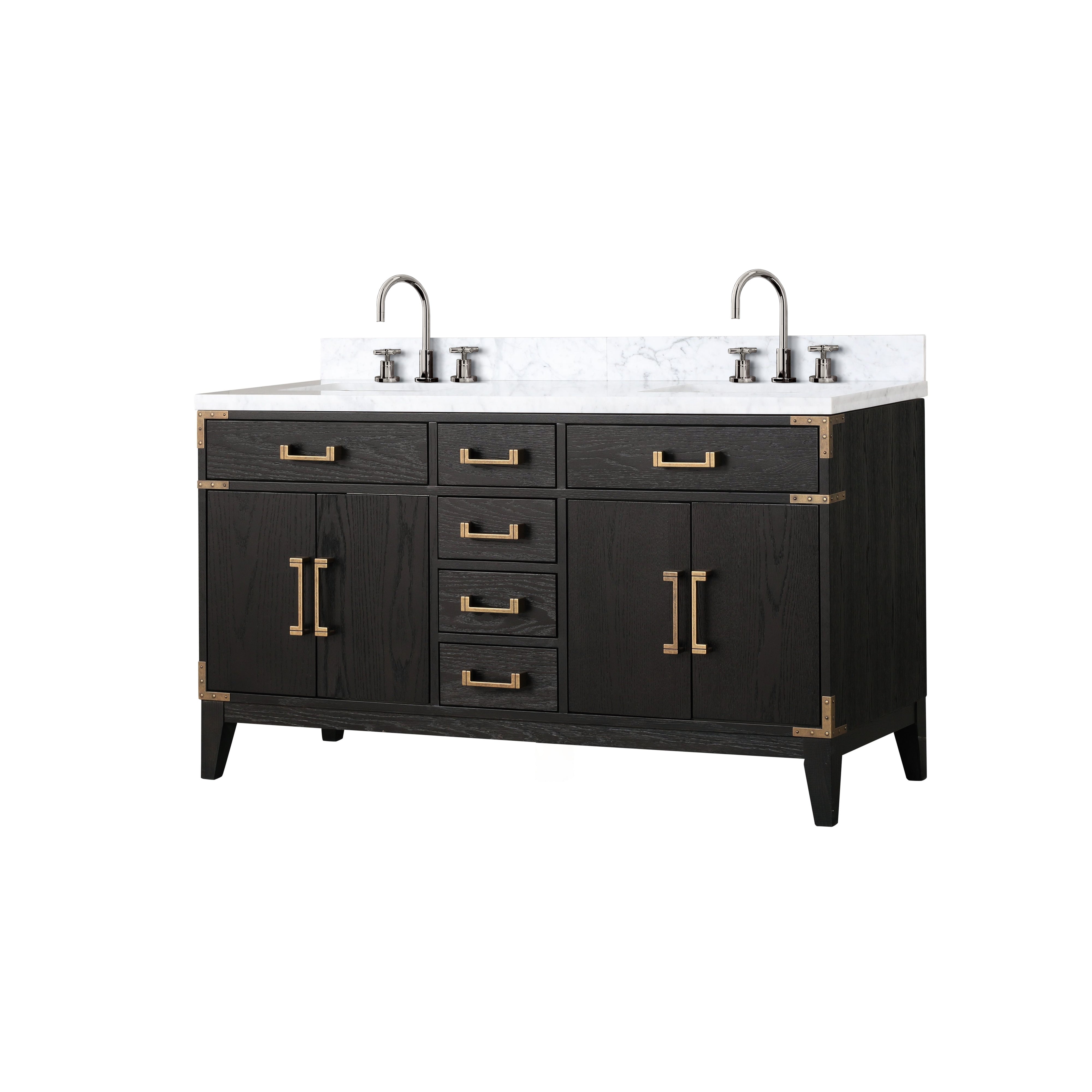 Laurel 60 in W x 22 in D Black Oak Double Bath Vanity