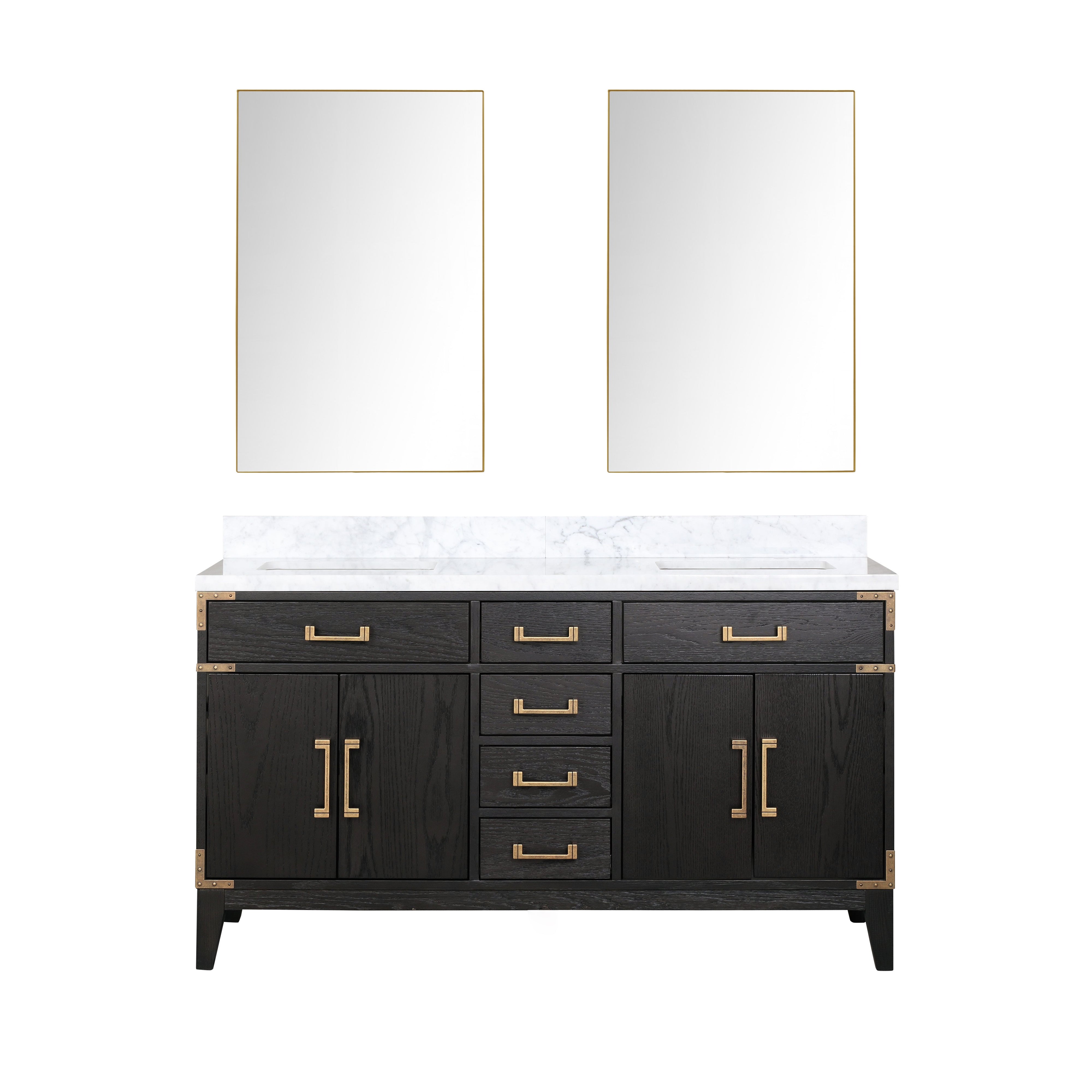 Laurel 60 in W x 22 in D Black Oak Double Bath Vanity