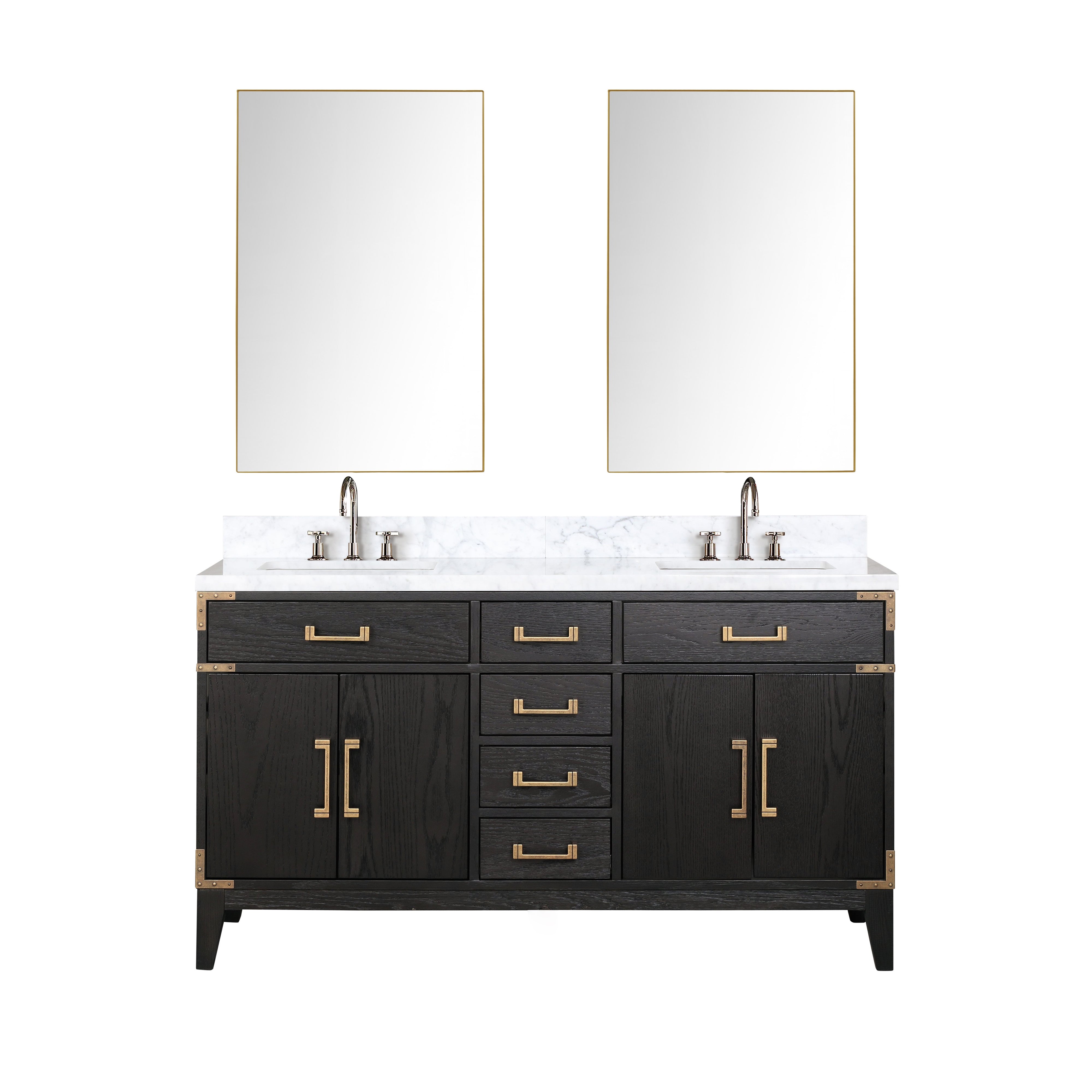 Laurel 60 in W x 22 in D Black Oak Double Bath Vanity