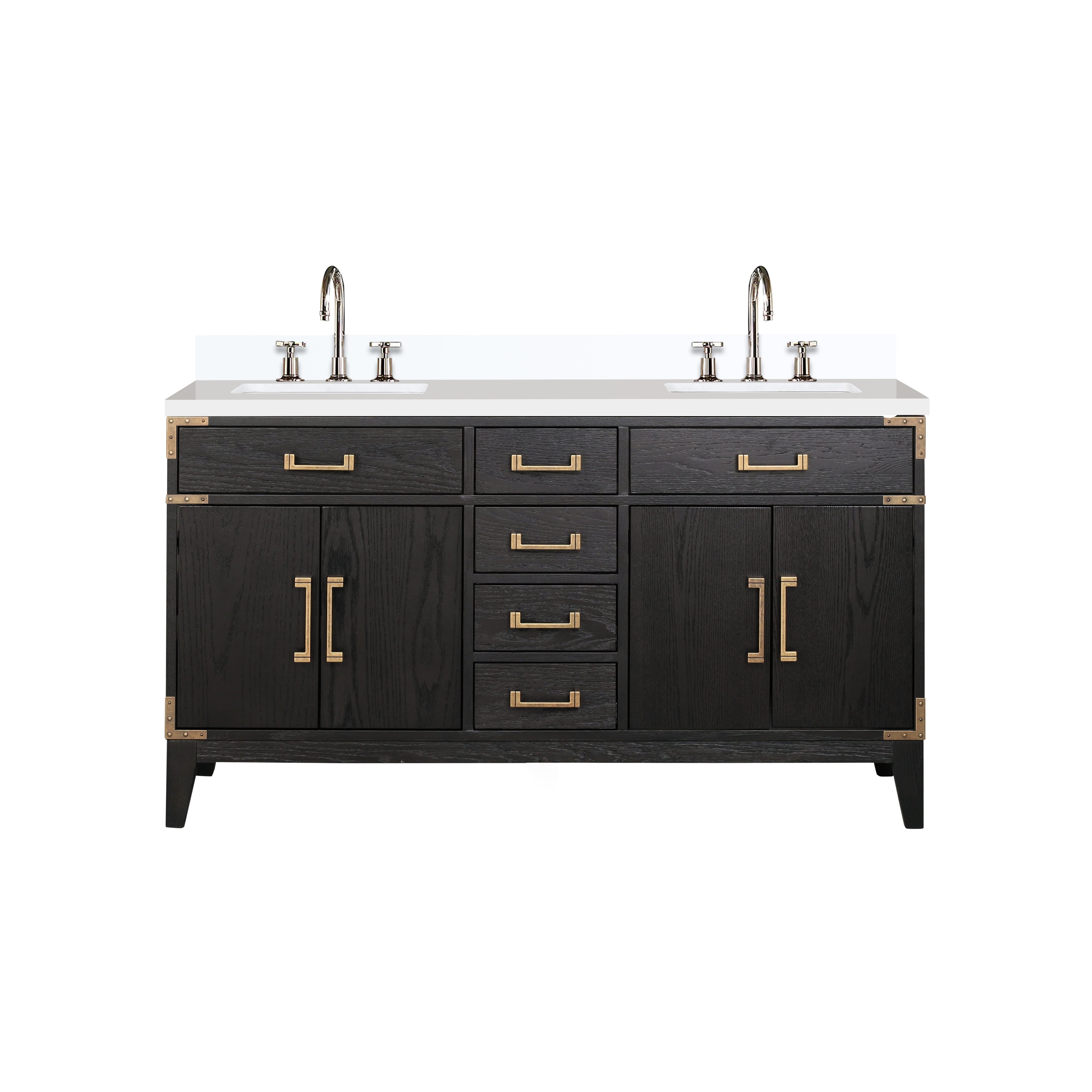Laurel 60 in W x 22 in D Black Oak Double Bath Vanity