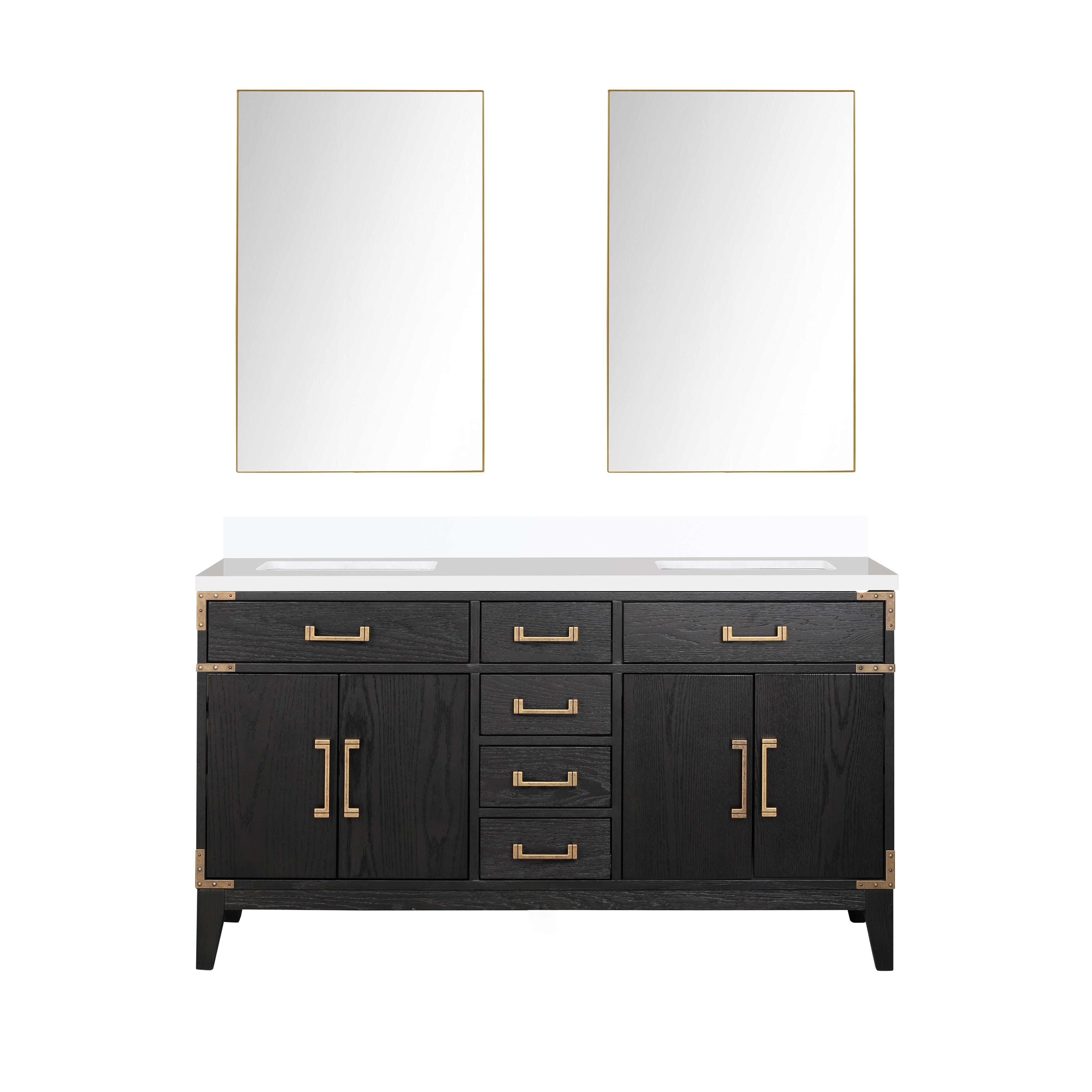 Laurel 60 in W x 22 in D Black Oak Double Bath Vanity