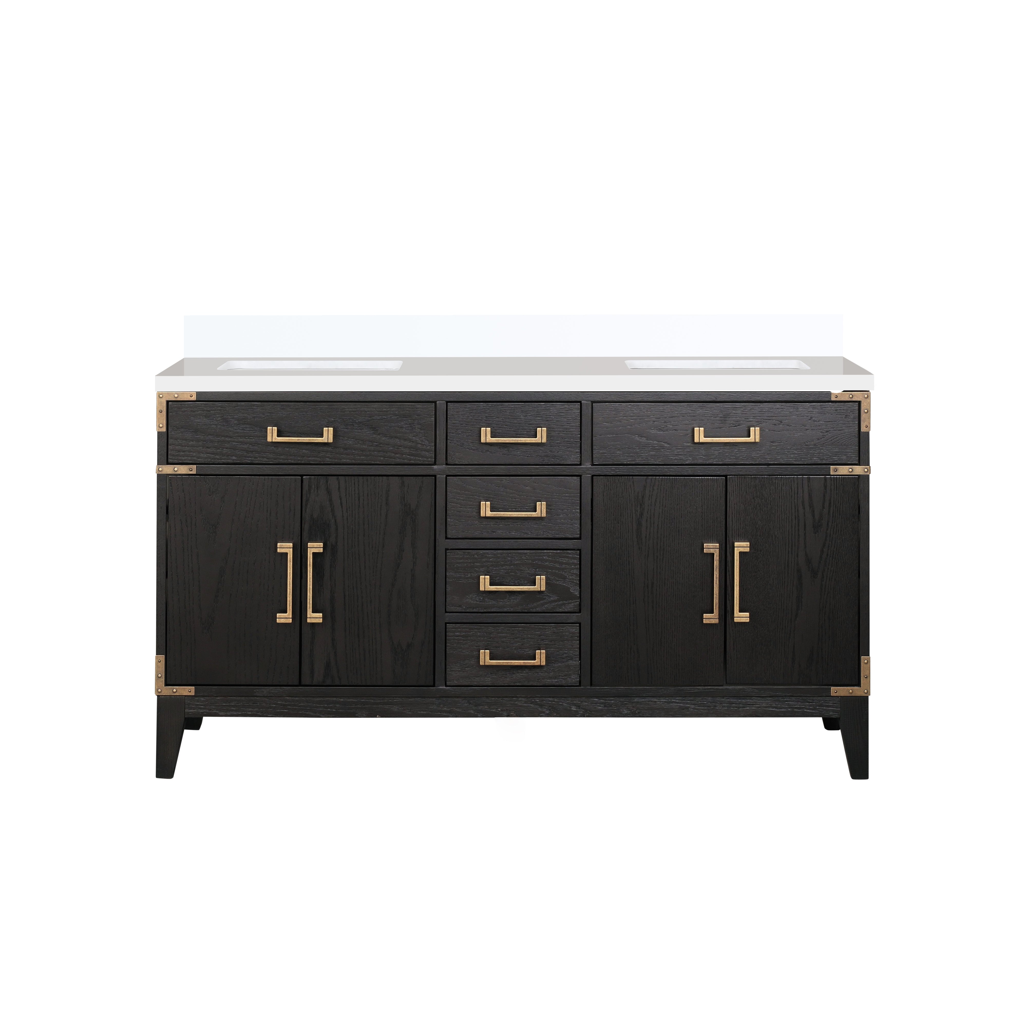 Laurel 60 in W x 22 in D Black Oak Double Bath Vanity