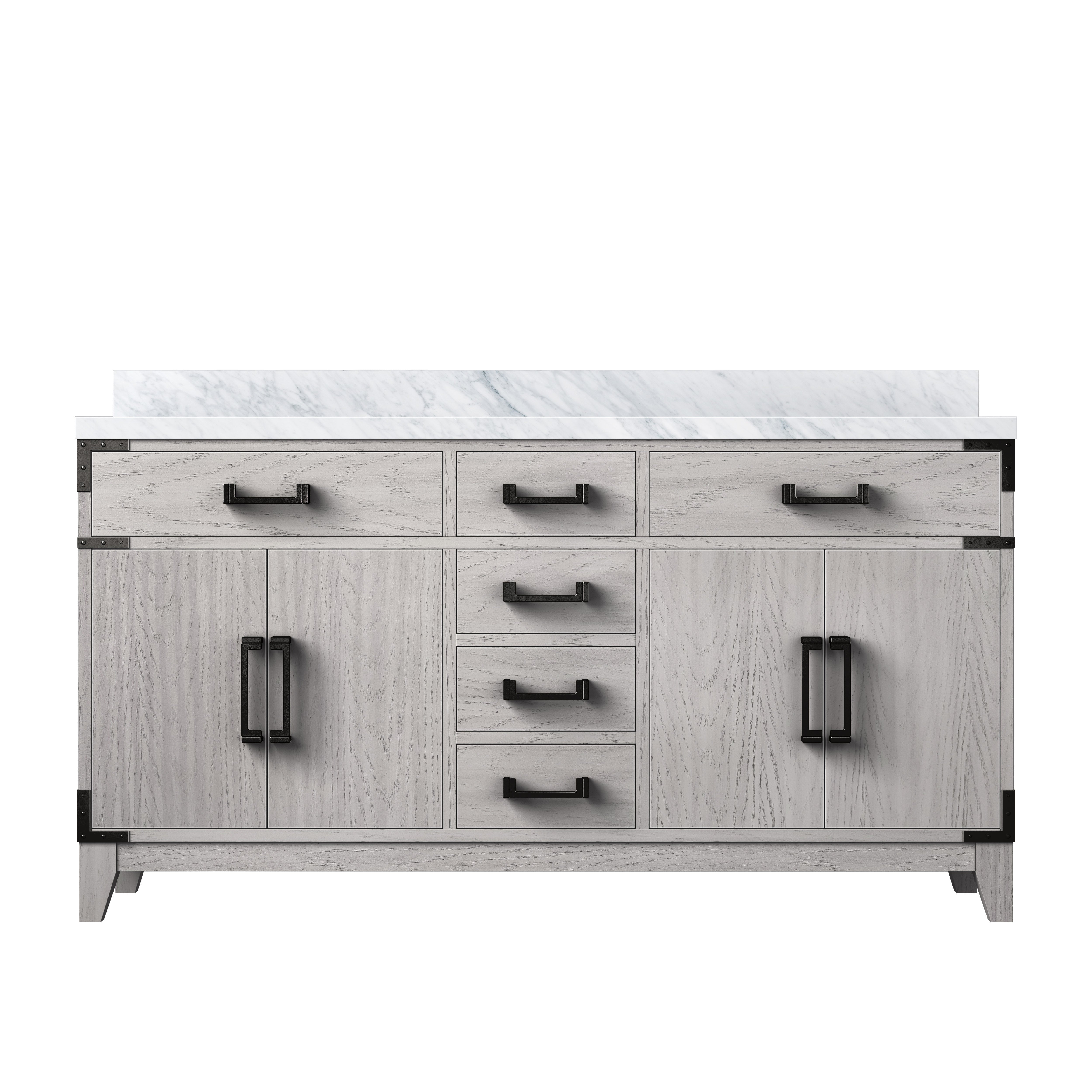 Laurel 60 in W x 22 in D White Oak Double Bath Vanity