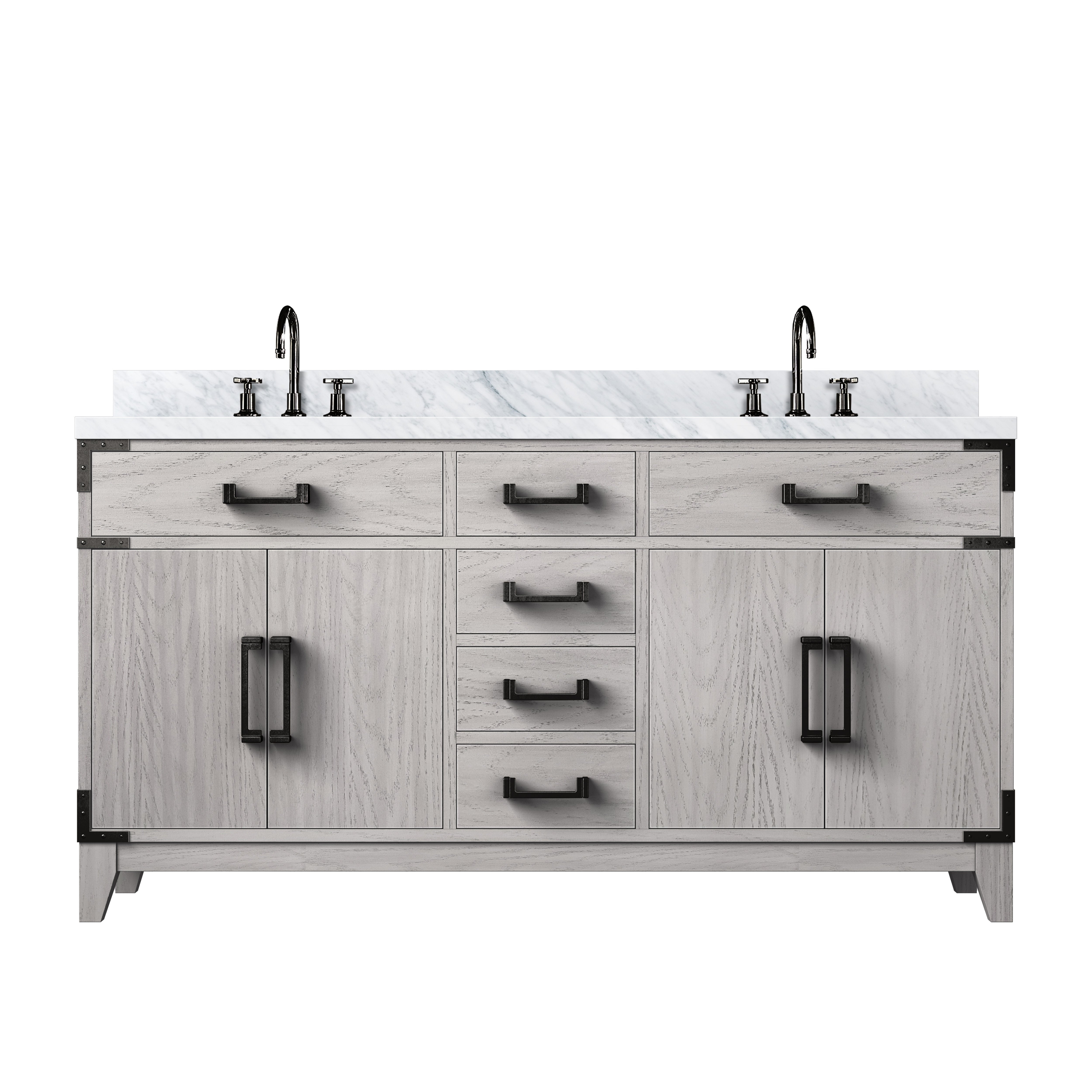 Laurel 60 in W x 22 in D White Oak Double Bath Vanity