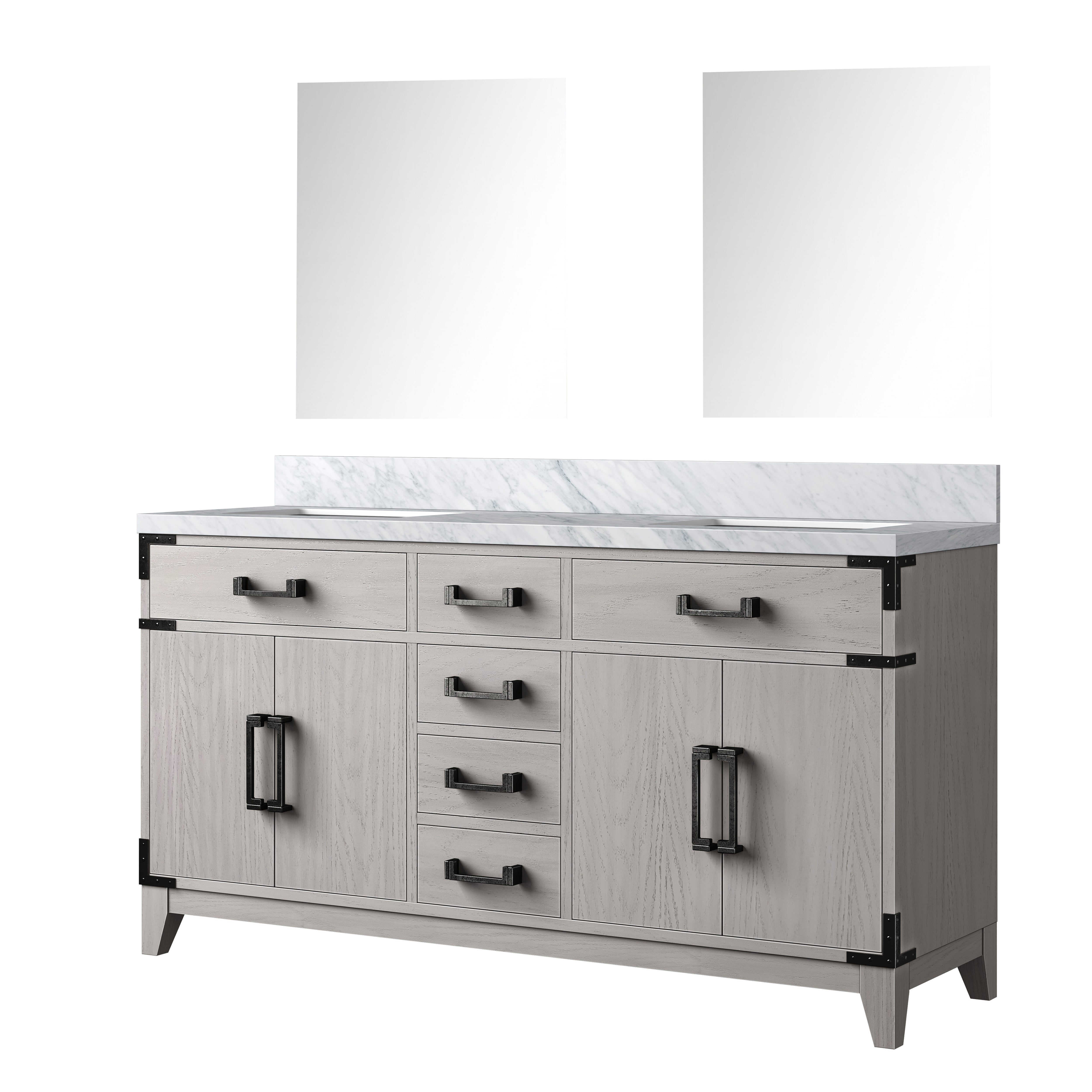 Laurel 60 in W x 22 in D White Oak Double Bath Vanity