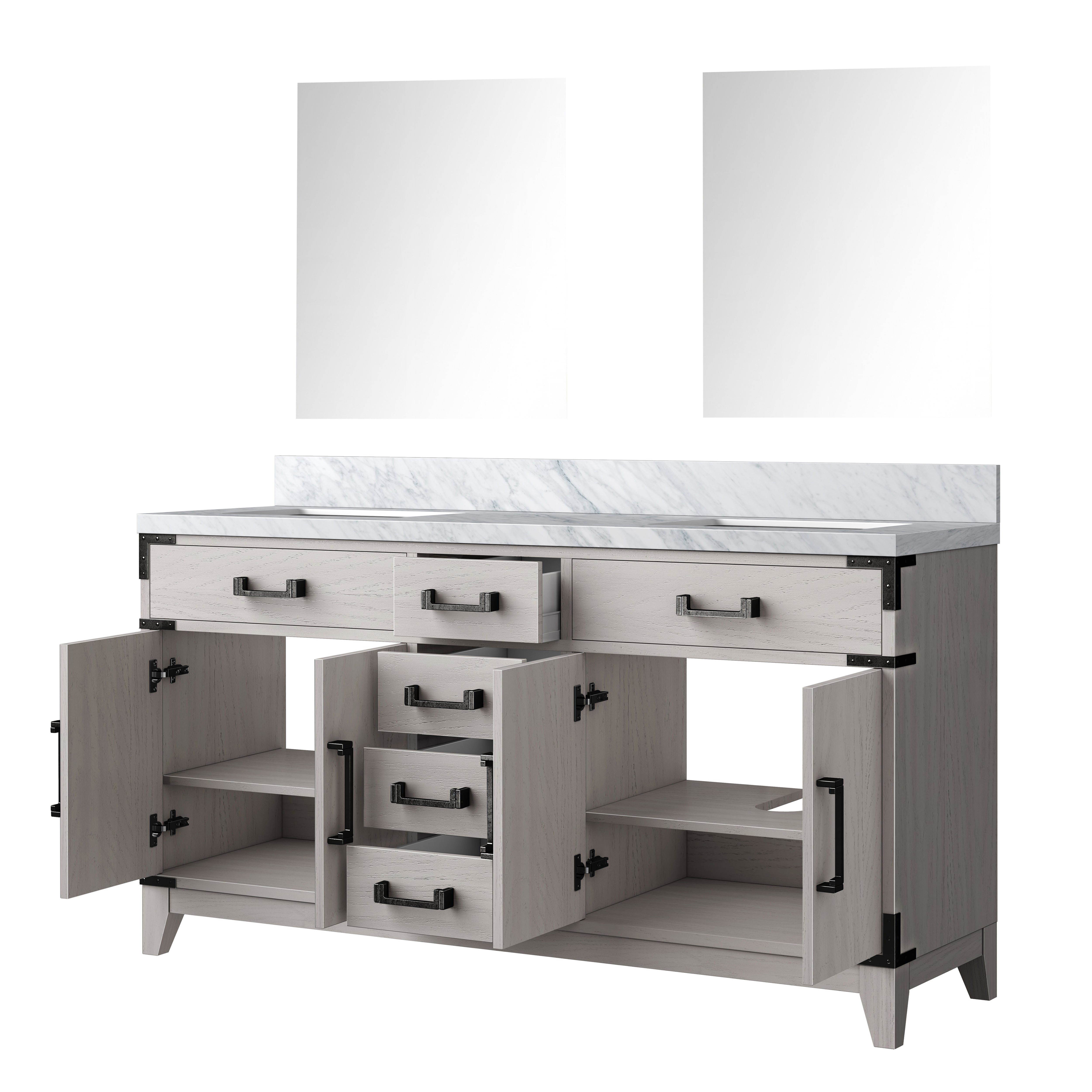 Laurel 60 in W x 22 in D White Oak Double Bath Vanity