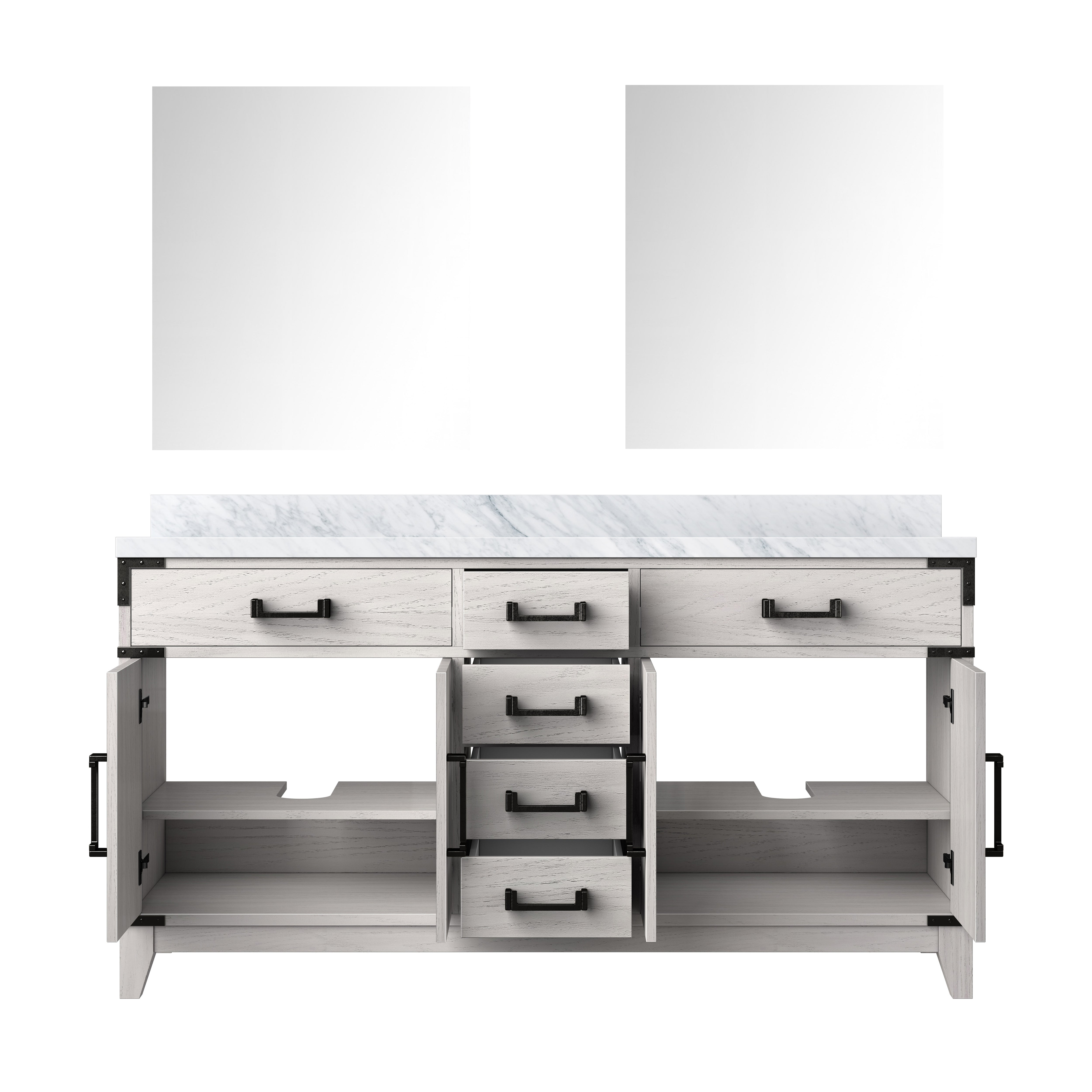 Laurel 60 in W x 22 in D White Oak Double Bath Vanity