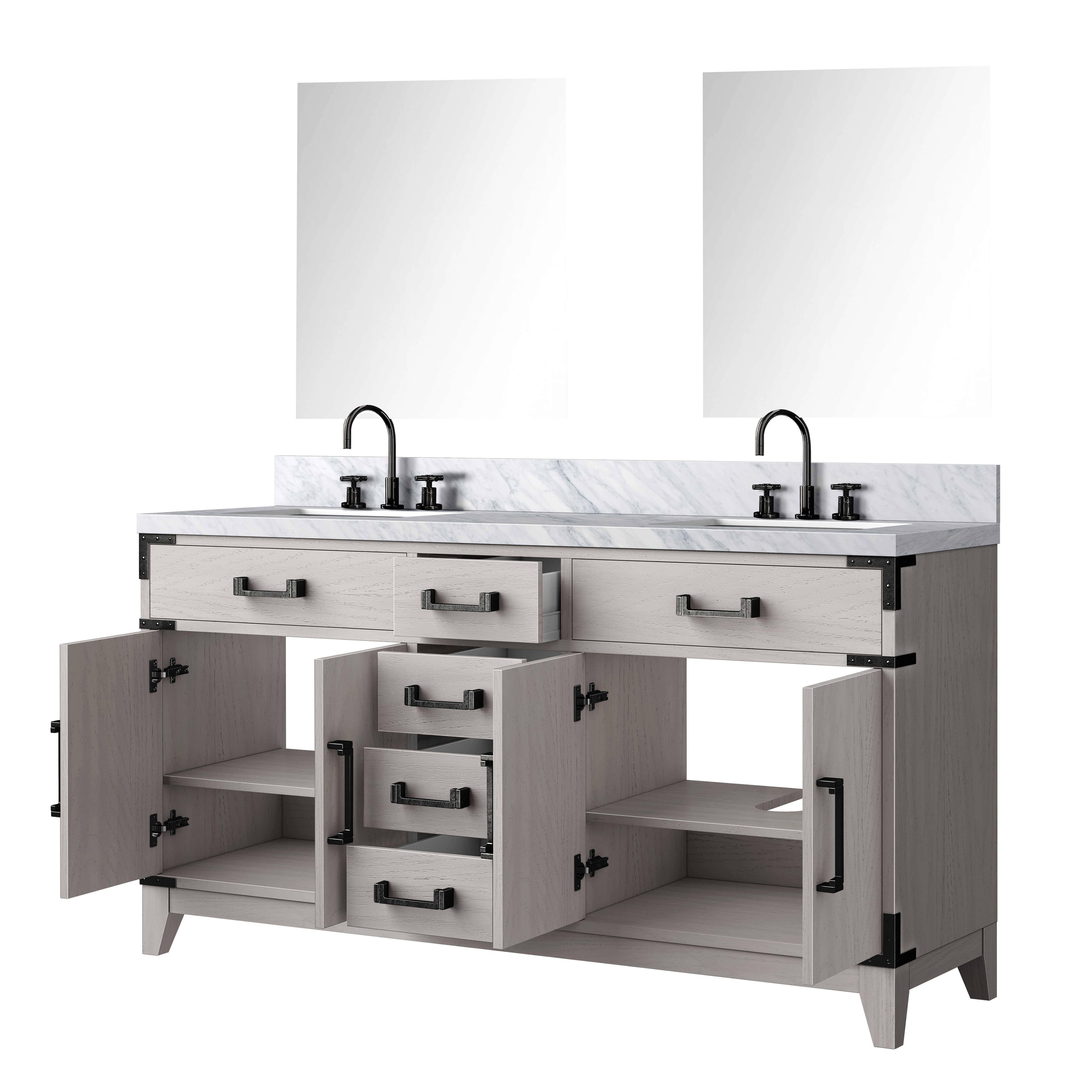 Laurel 60 in W x 22 in D White Oak Double Bath Vanity