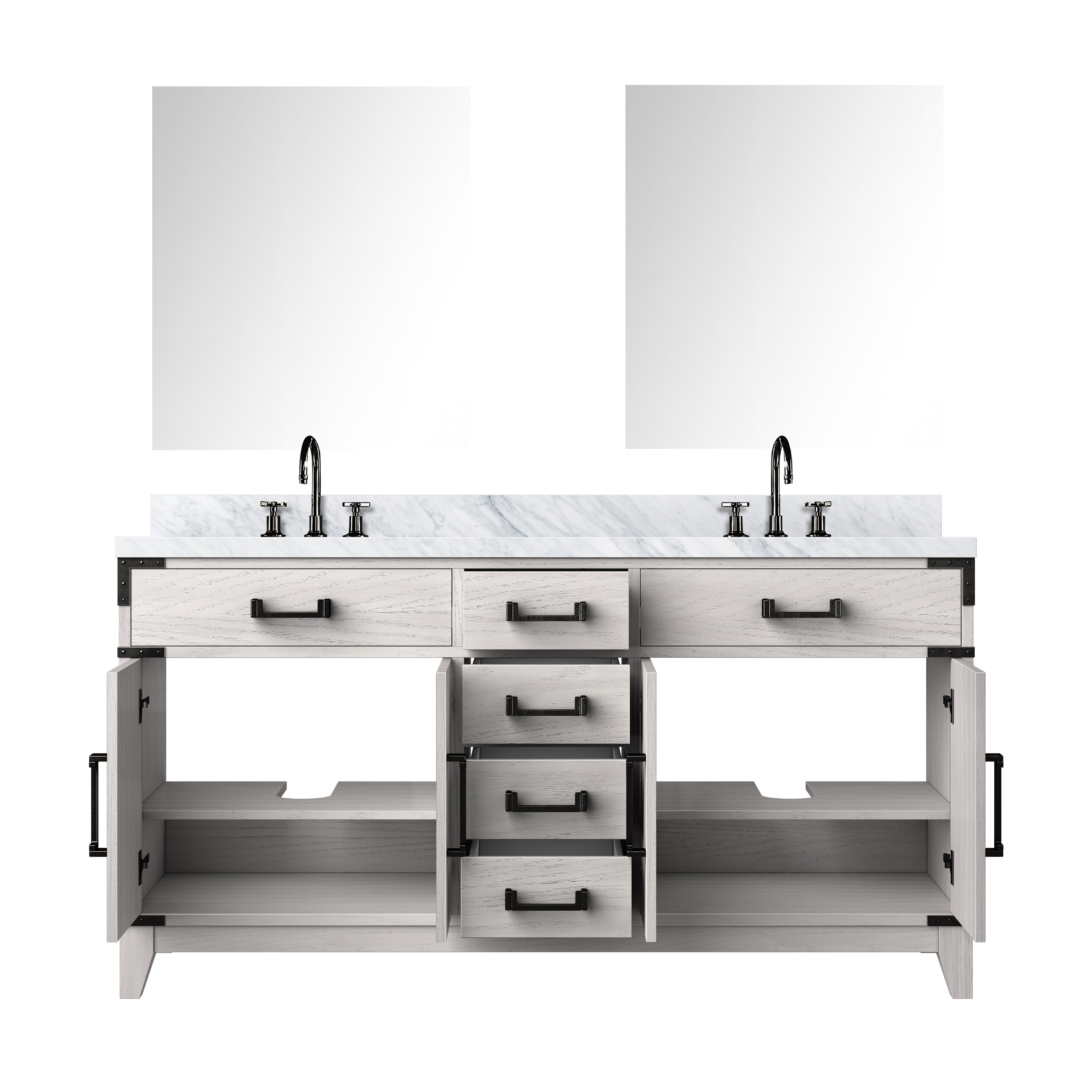 Laurel 60 in W x 22 in D White Oak Double Bath Vanity