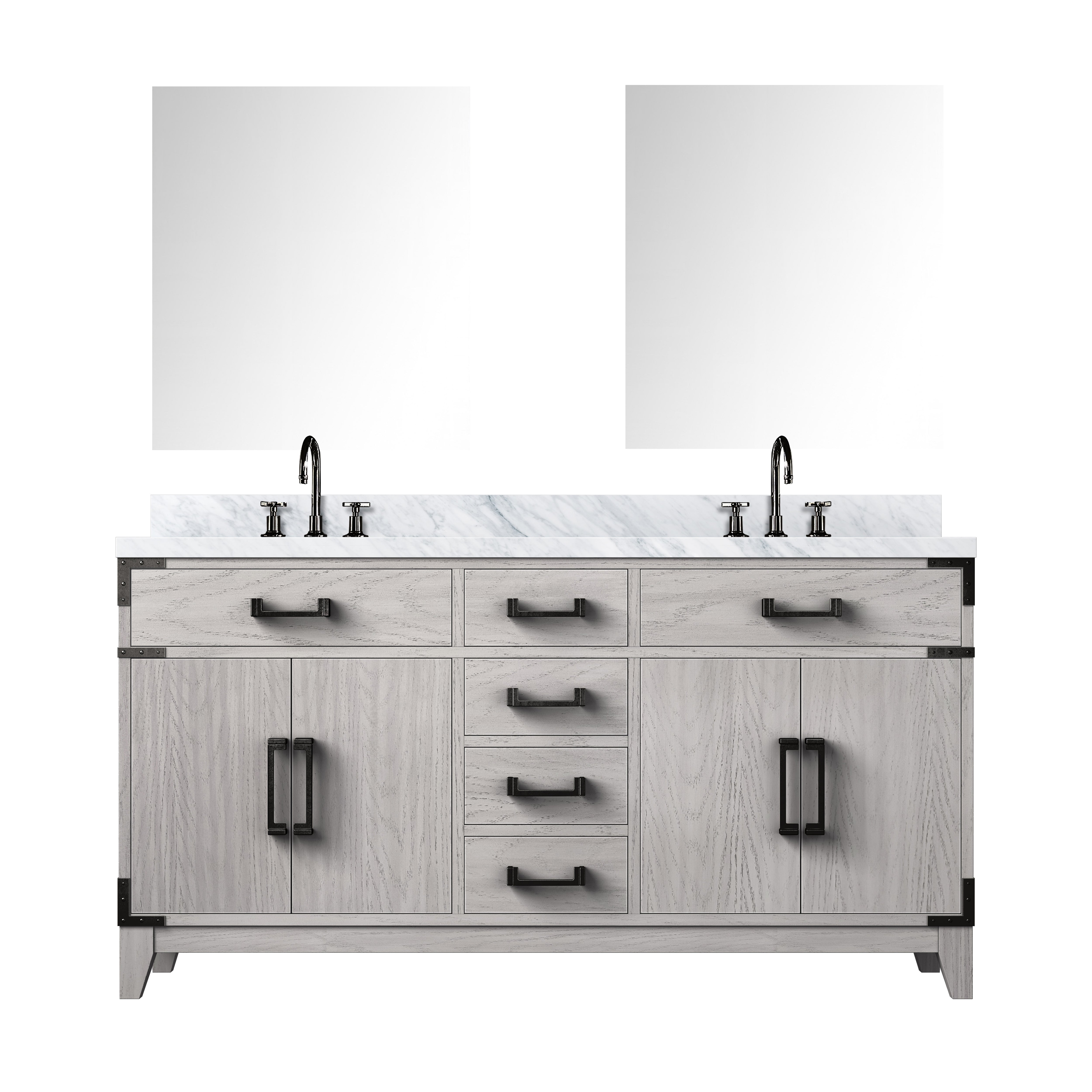 Laurel 60 in W x 22 in D White Oak Double Bath Vanity
